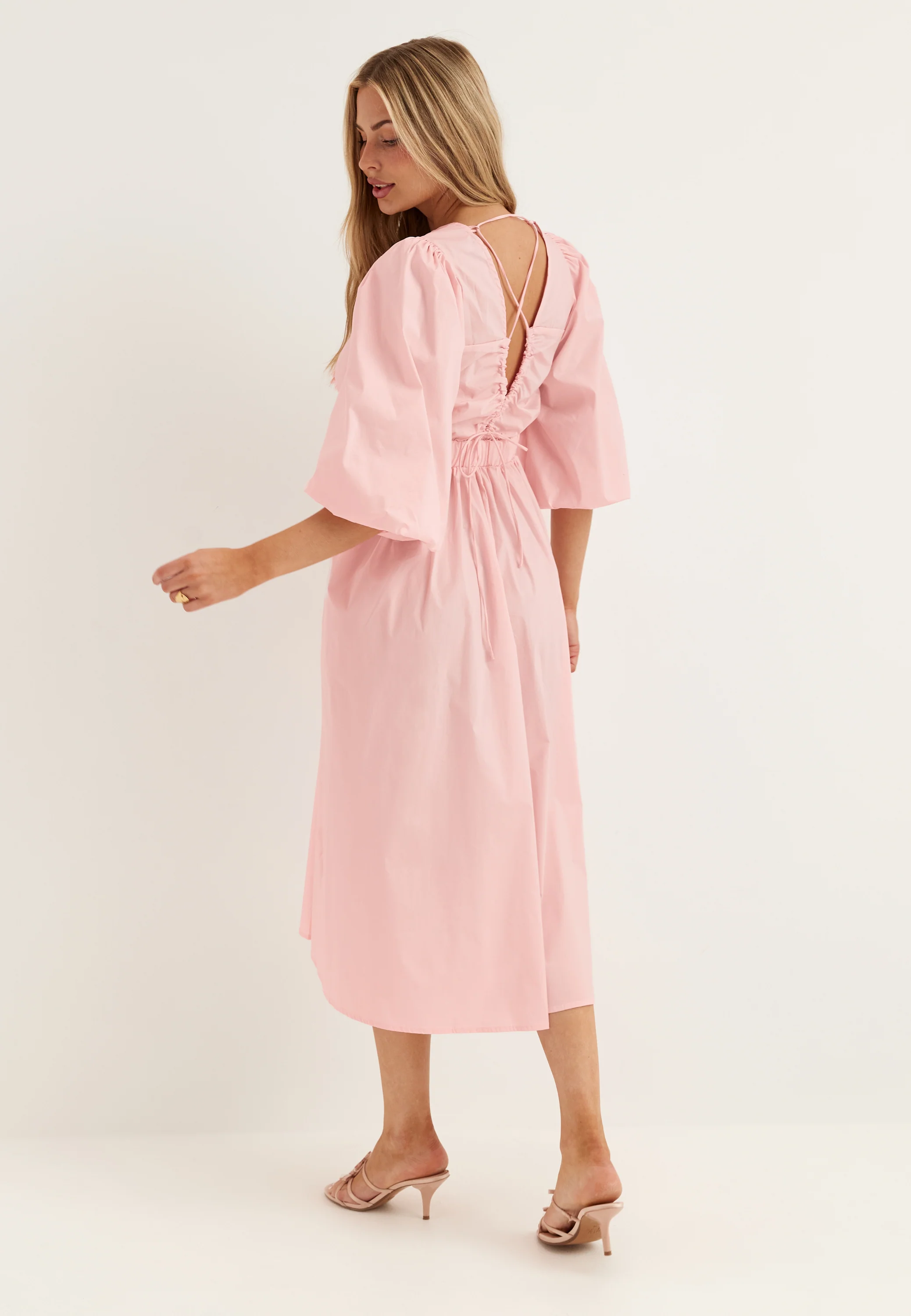 Objpaige 2/4 RE VNECK MIDI DRESS - Image 2