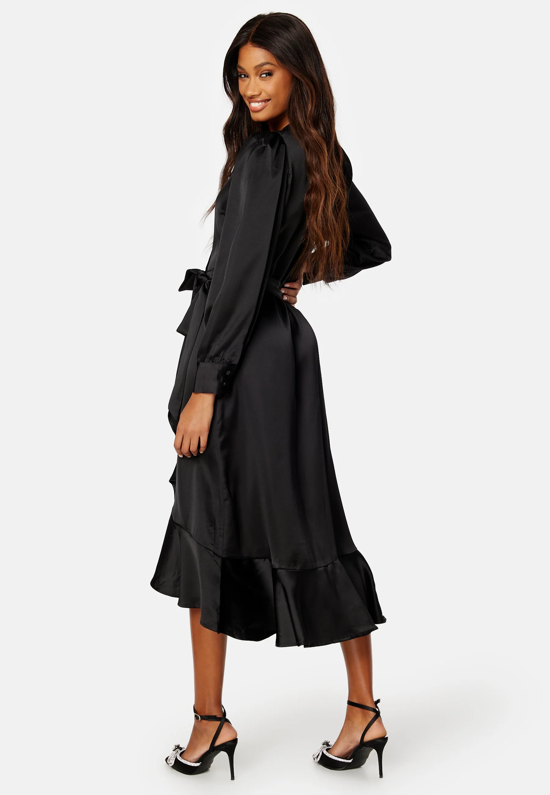 Objsateen Wrap Dress - Image 2