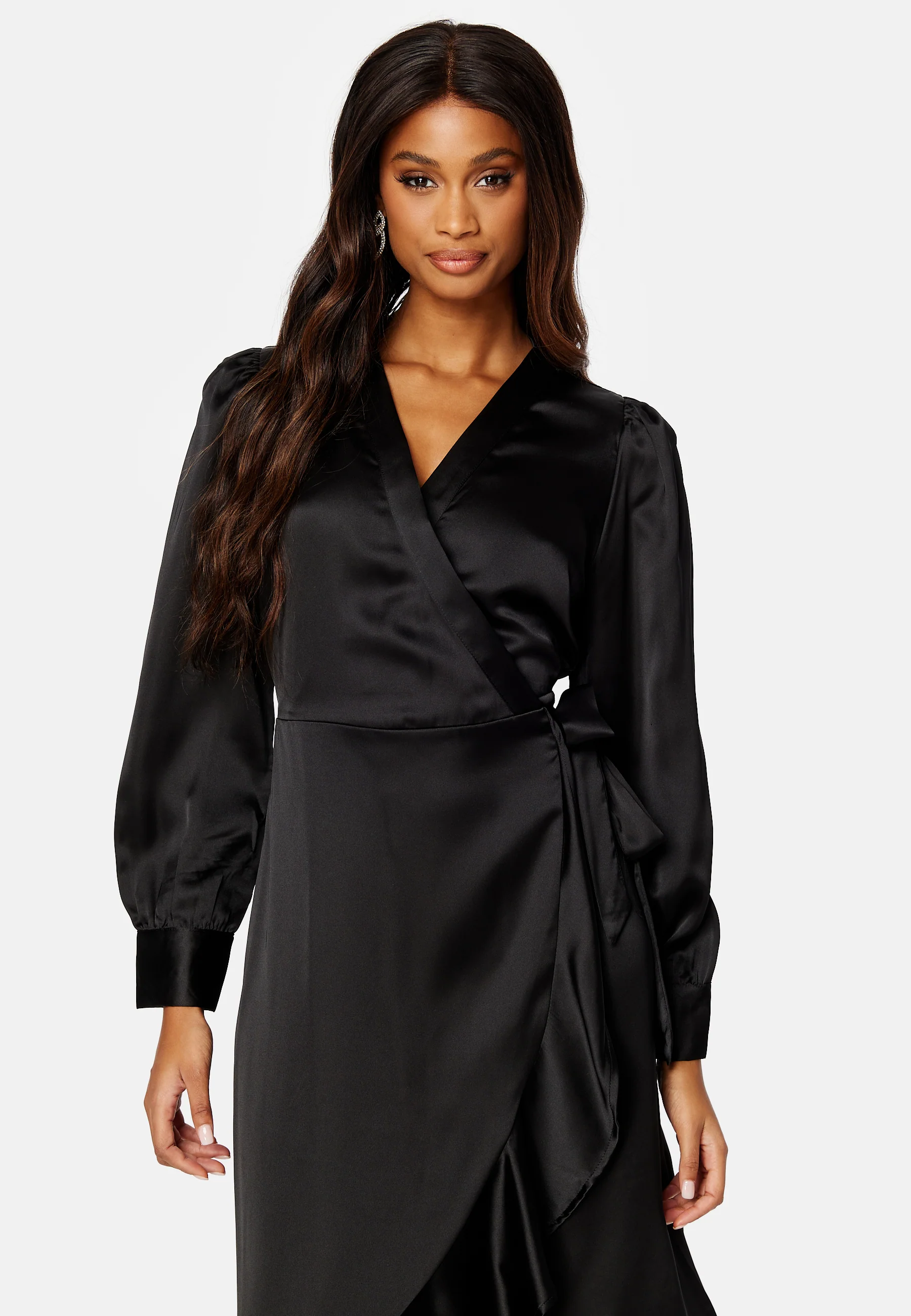 Objsateen Wrap Dress - Image 4