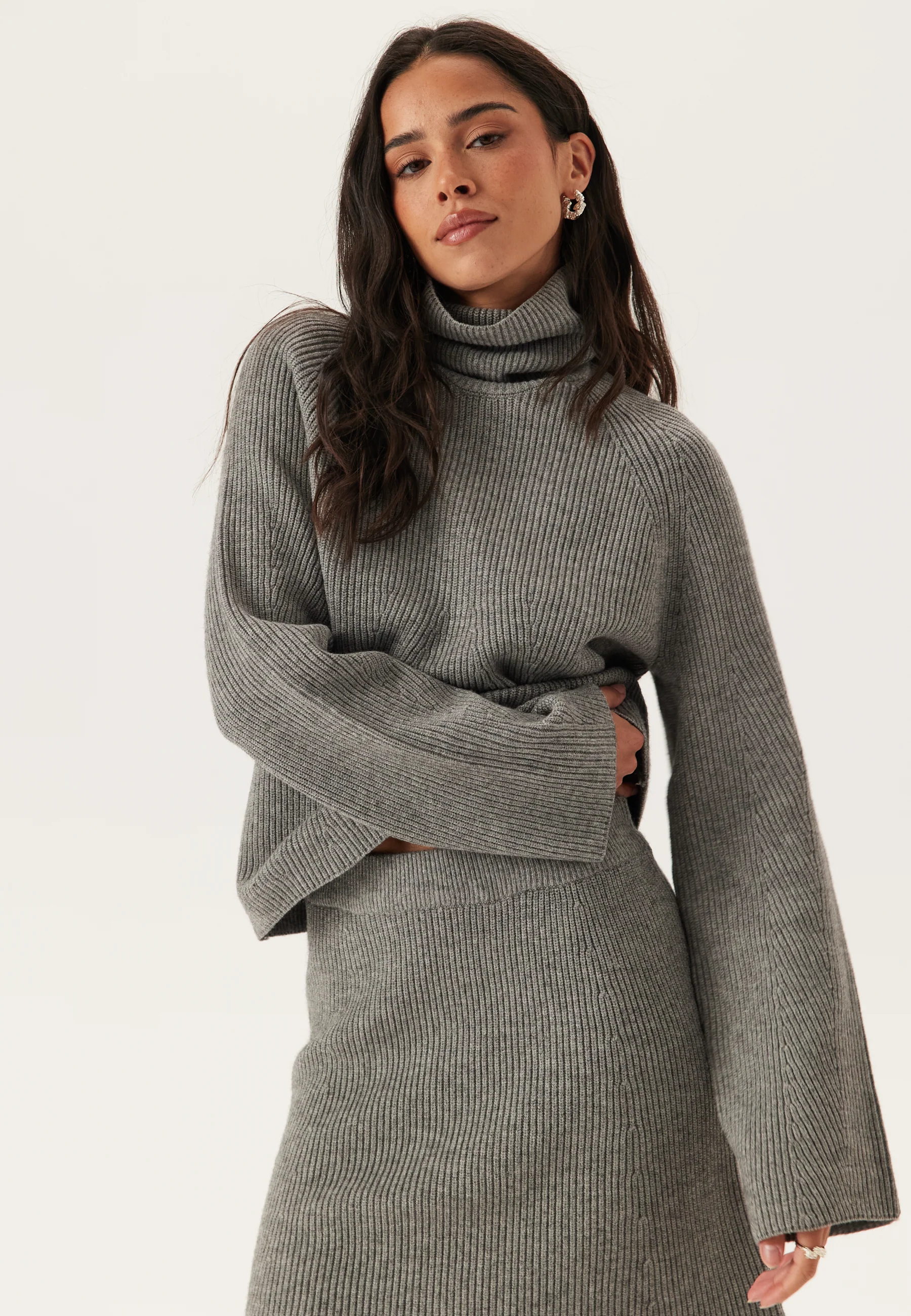 Objviola Ls Lo Rollneck Knit - Image 3