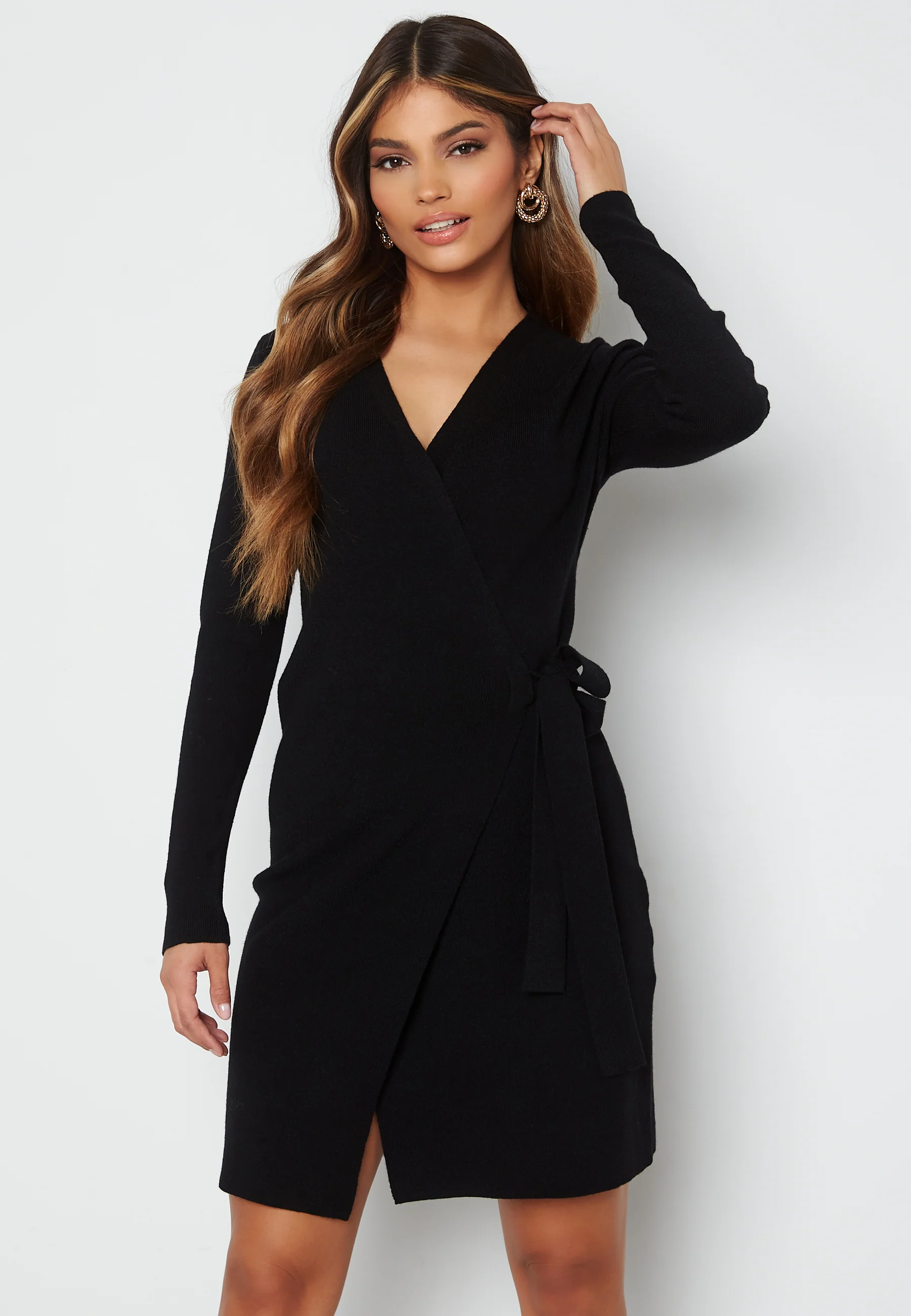 Odelia knitted wrap dress