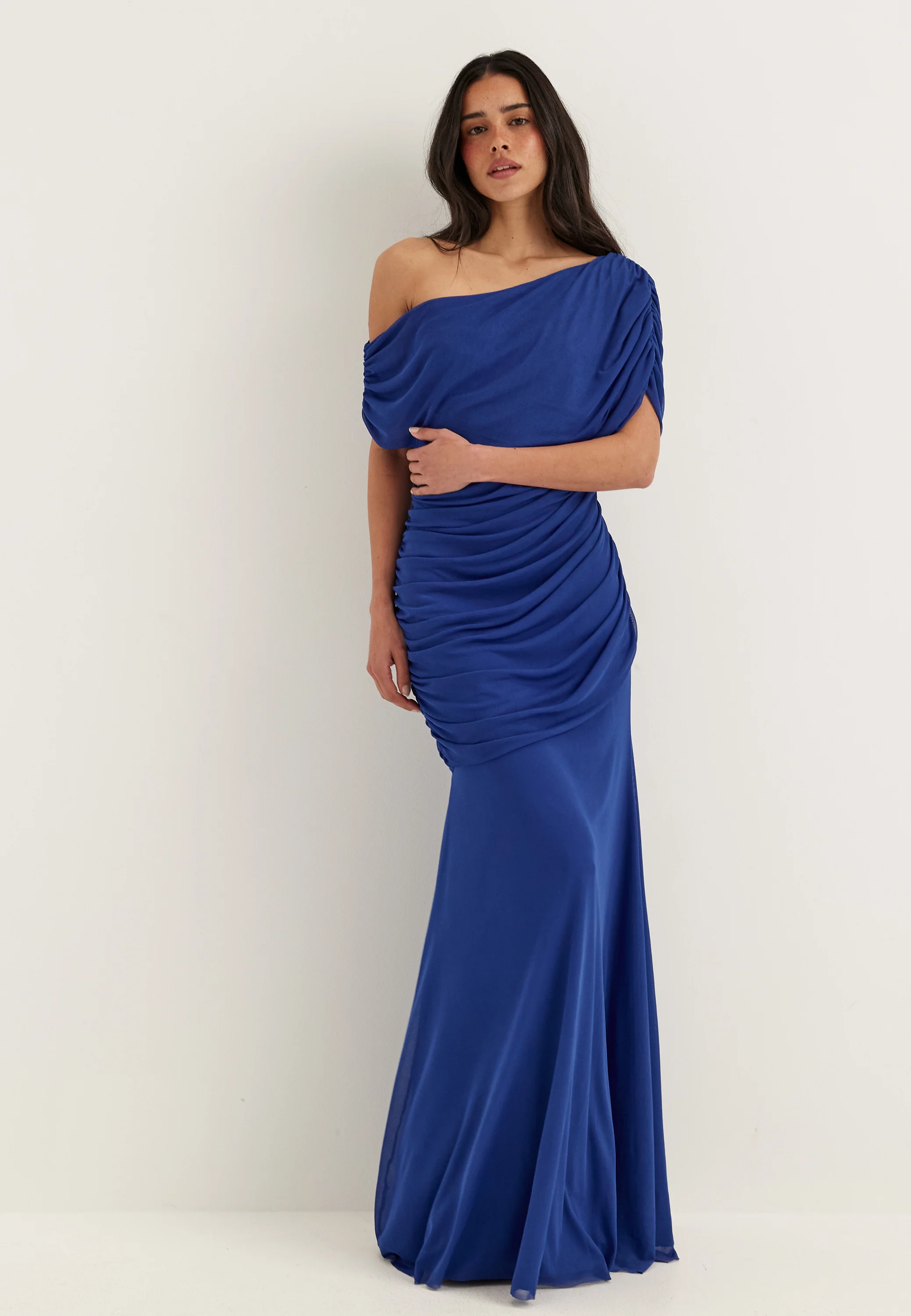 Off Shoulder Mesh Gown - Image 2