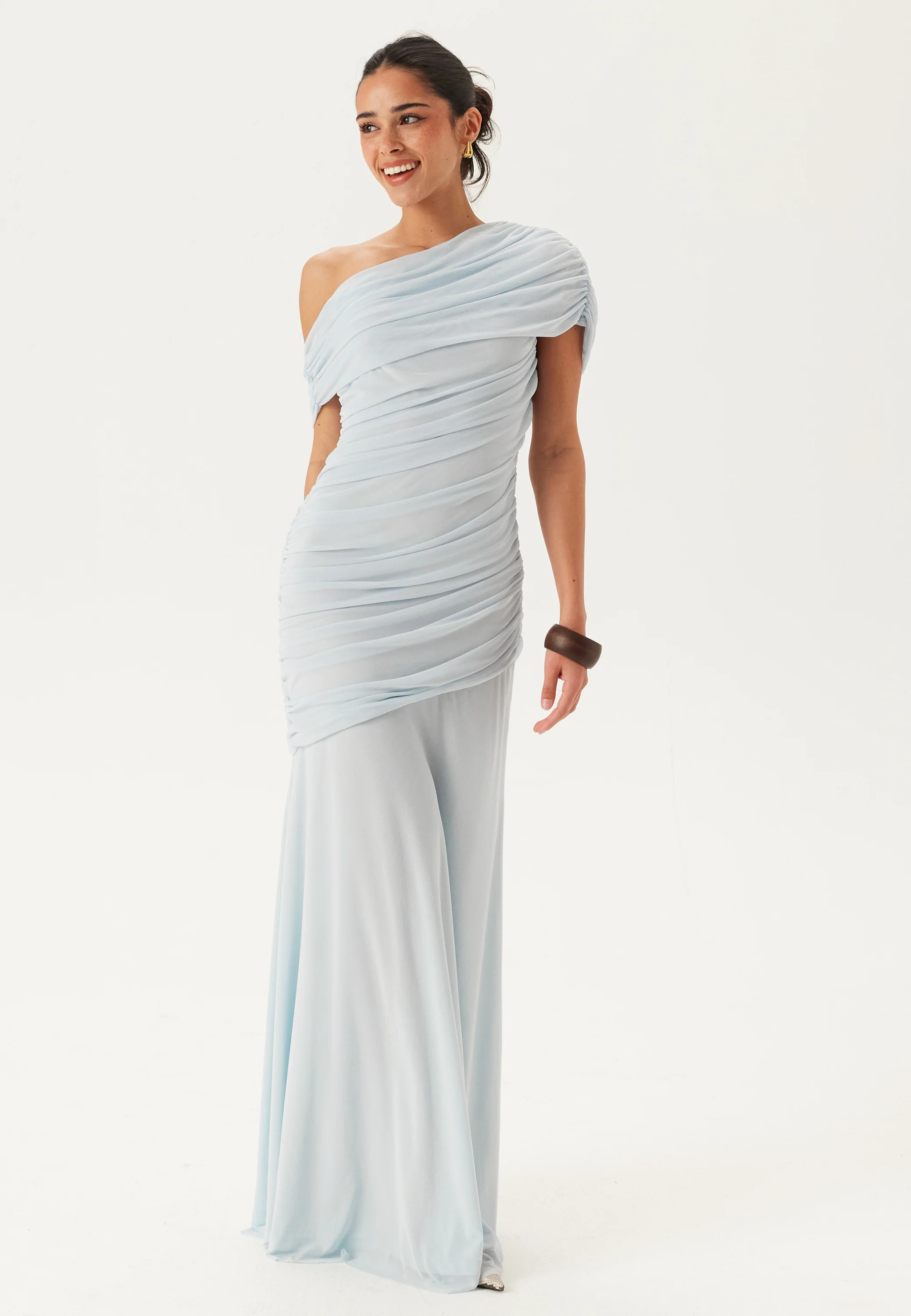Off Shoulder Mesh Gown - Image 3