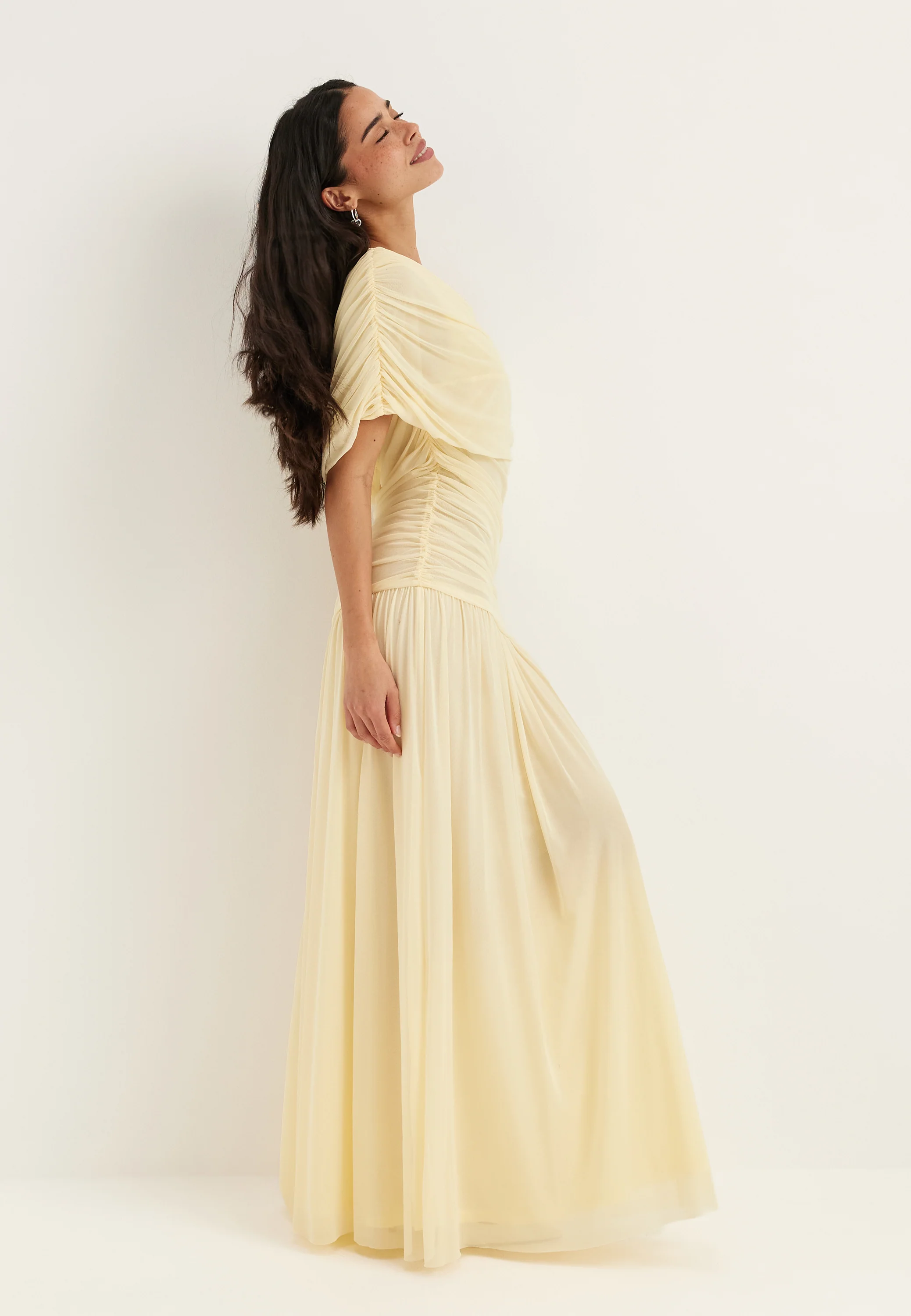 Off Shoulder Mesh Maxi Dress - Image 3