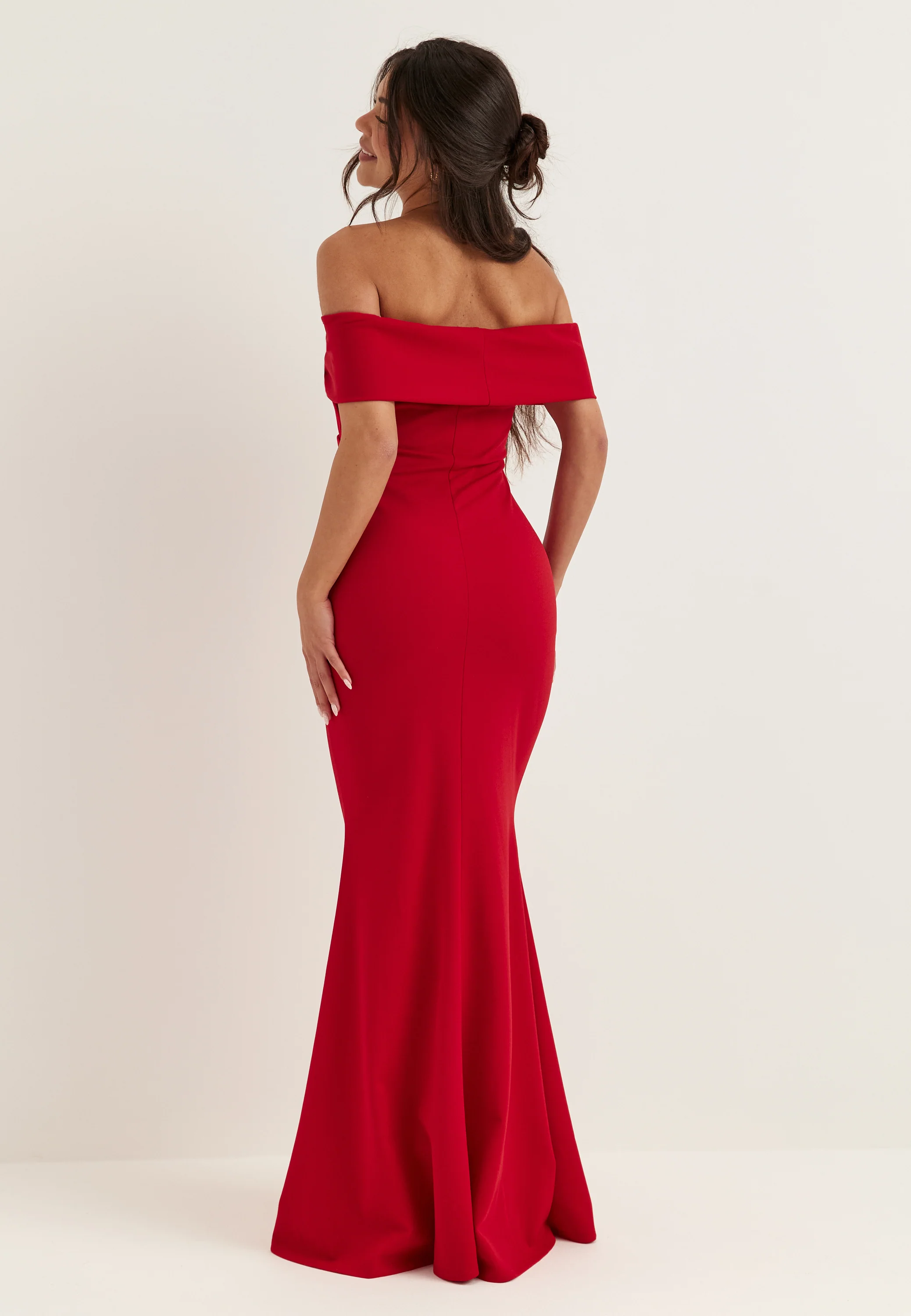 Off Shoulder Pleat Maxi Dress - Image 3