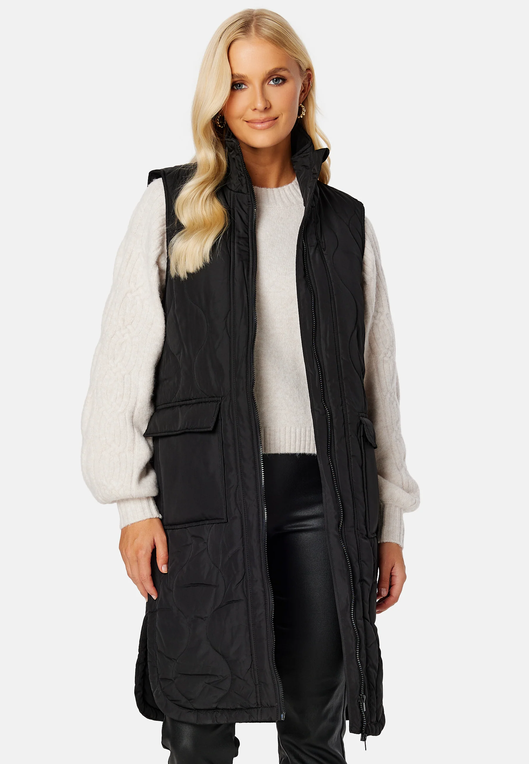 Olinira L/S Quilted Long Vest - Image 4
