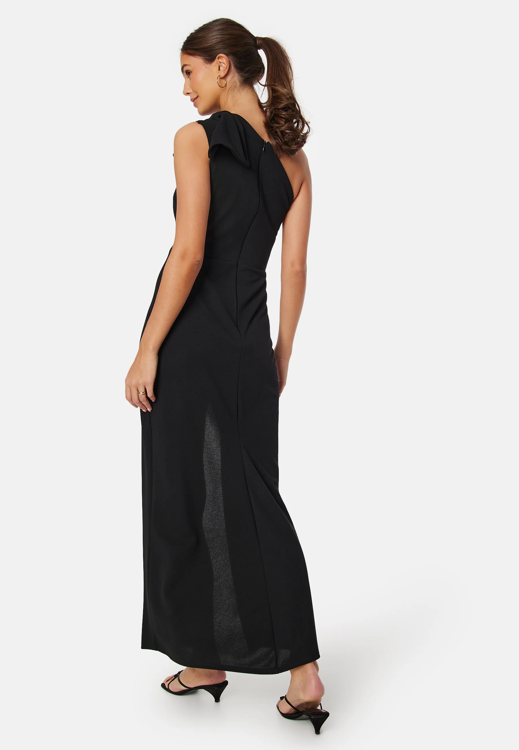 One Shoulder Bow Maxi Dress - Image 2