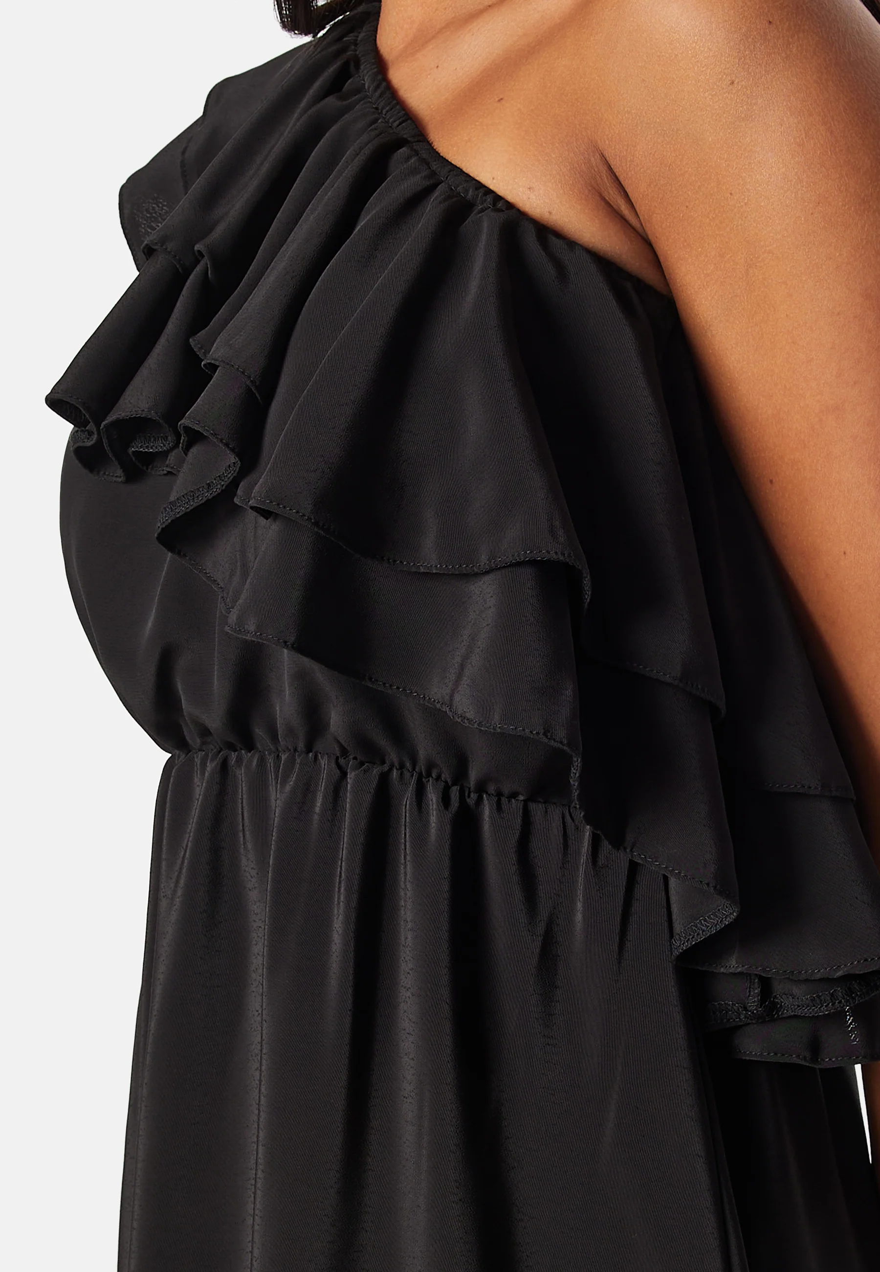 One Shoulder Ruffle Maxi Dress - Image 3