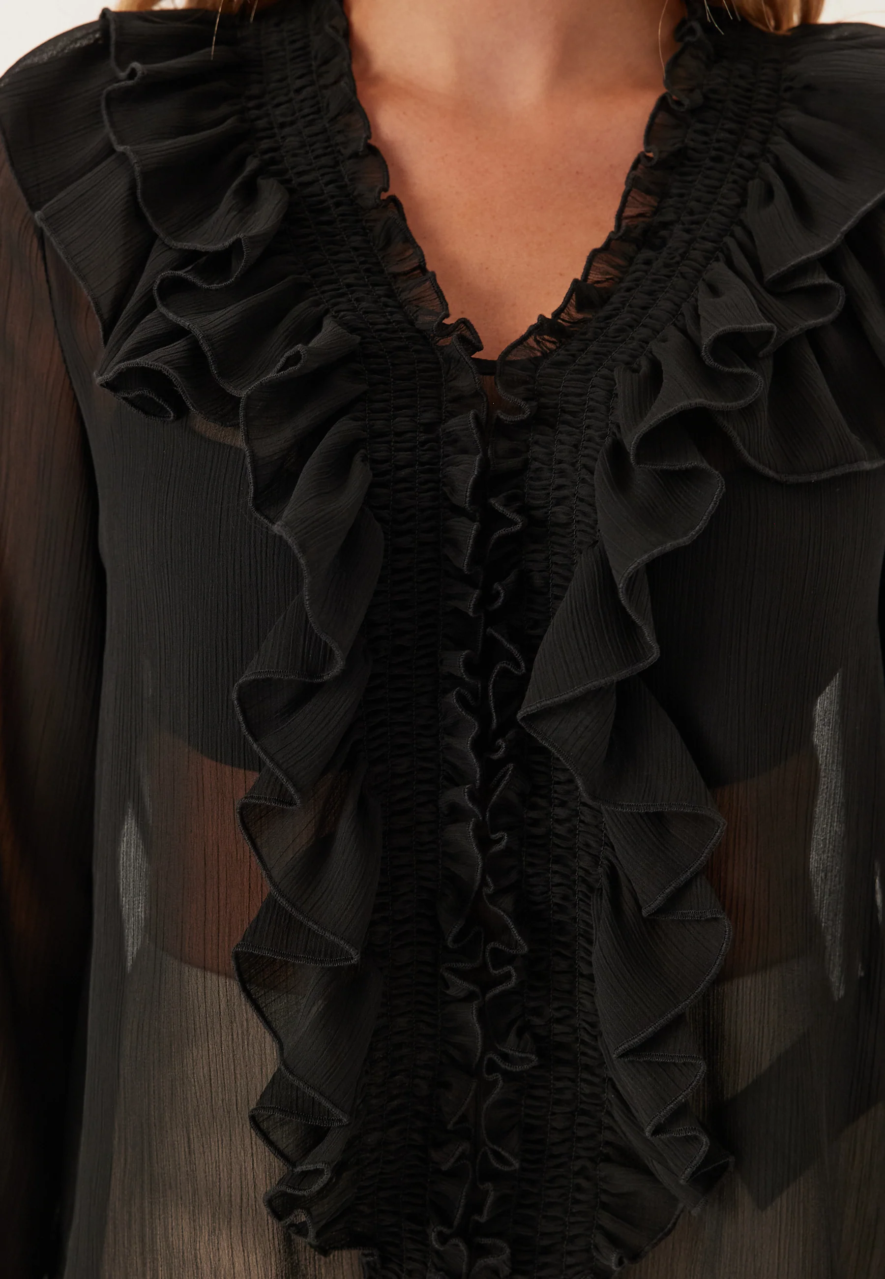Onlanina Life Ls Ruffel V-neck - Image 4