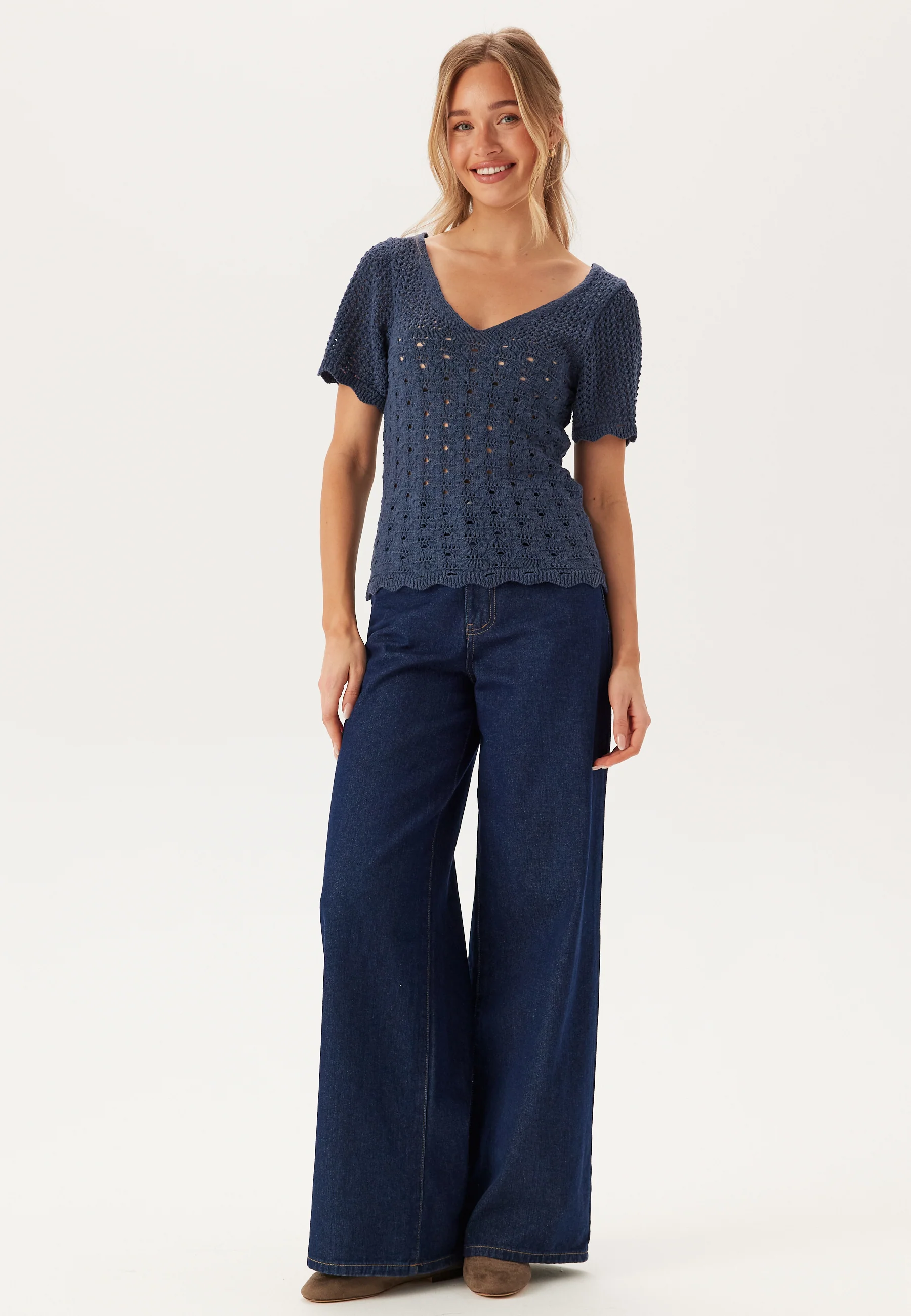 Onlbecca Life Ss V-neck Top Kn - Image 3