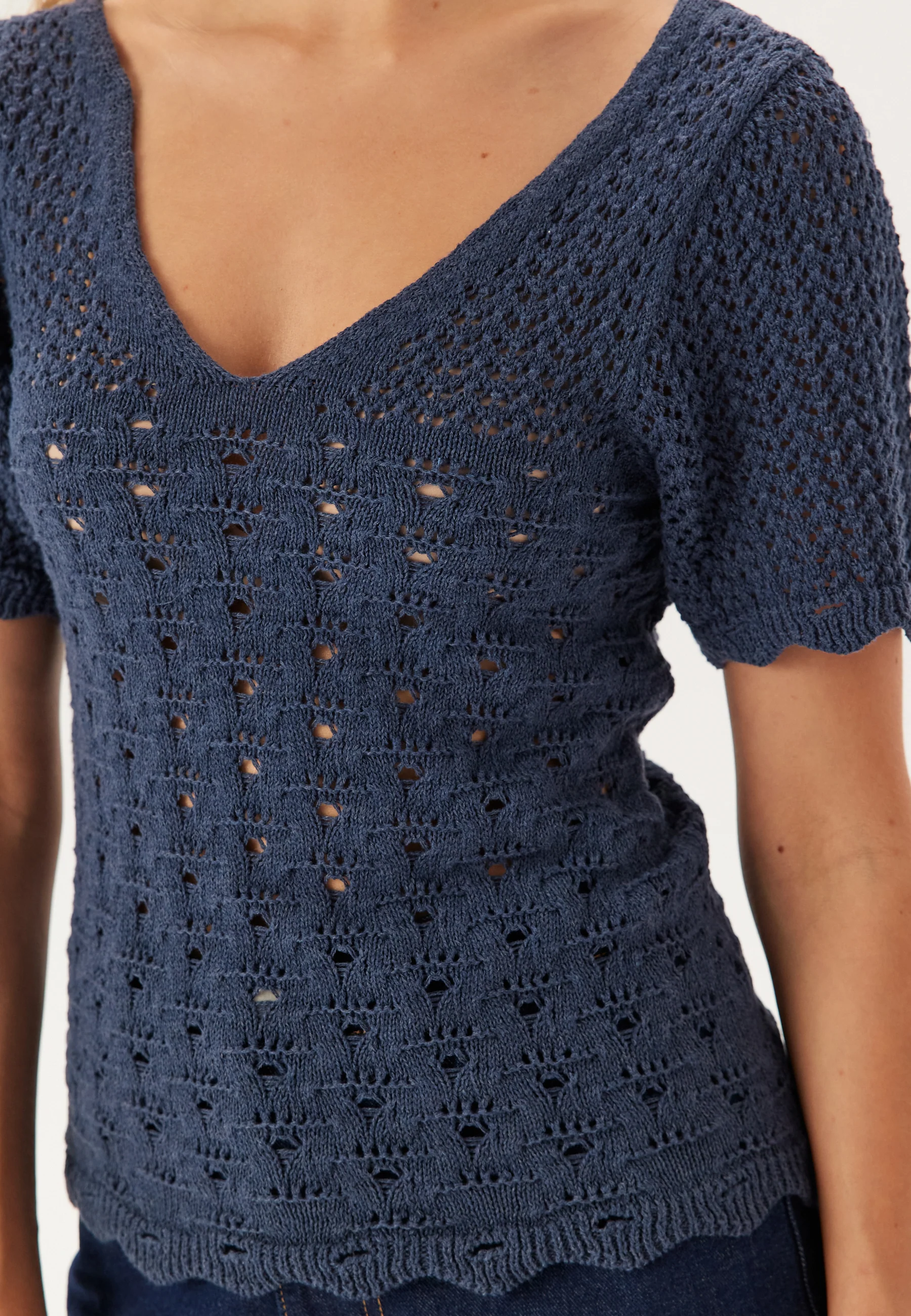 Onlbecca Life Ss V-neck Top Kn - Image 4