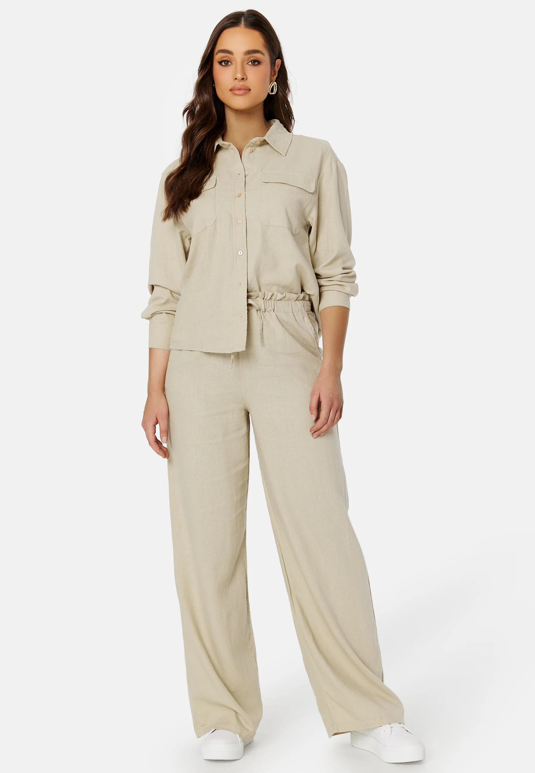Onlcaro Wide Linen Bl Pant - Image 2