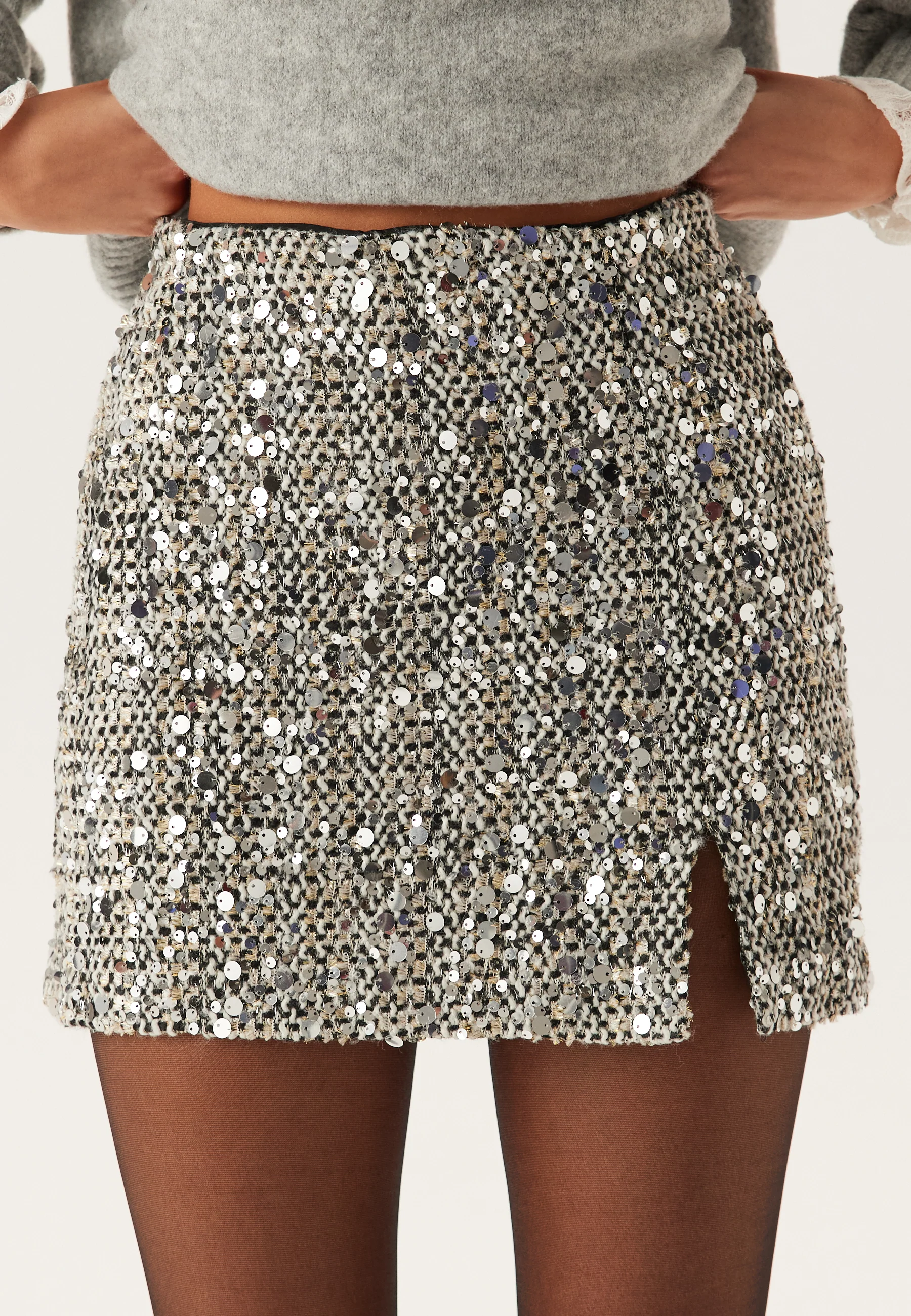 Onlglamour Mw Boucle Sequin Skirt - Image 4