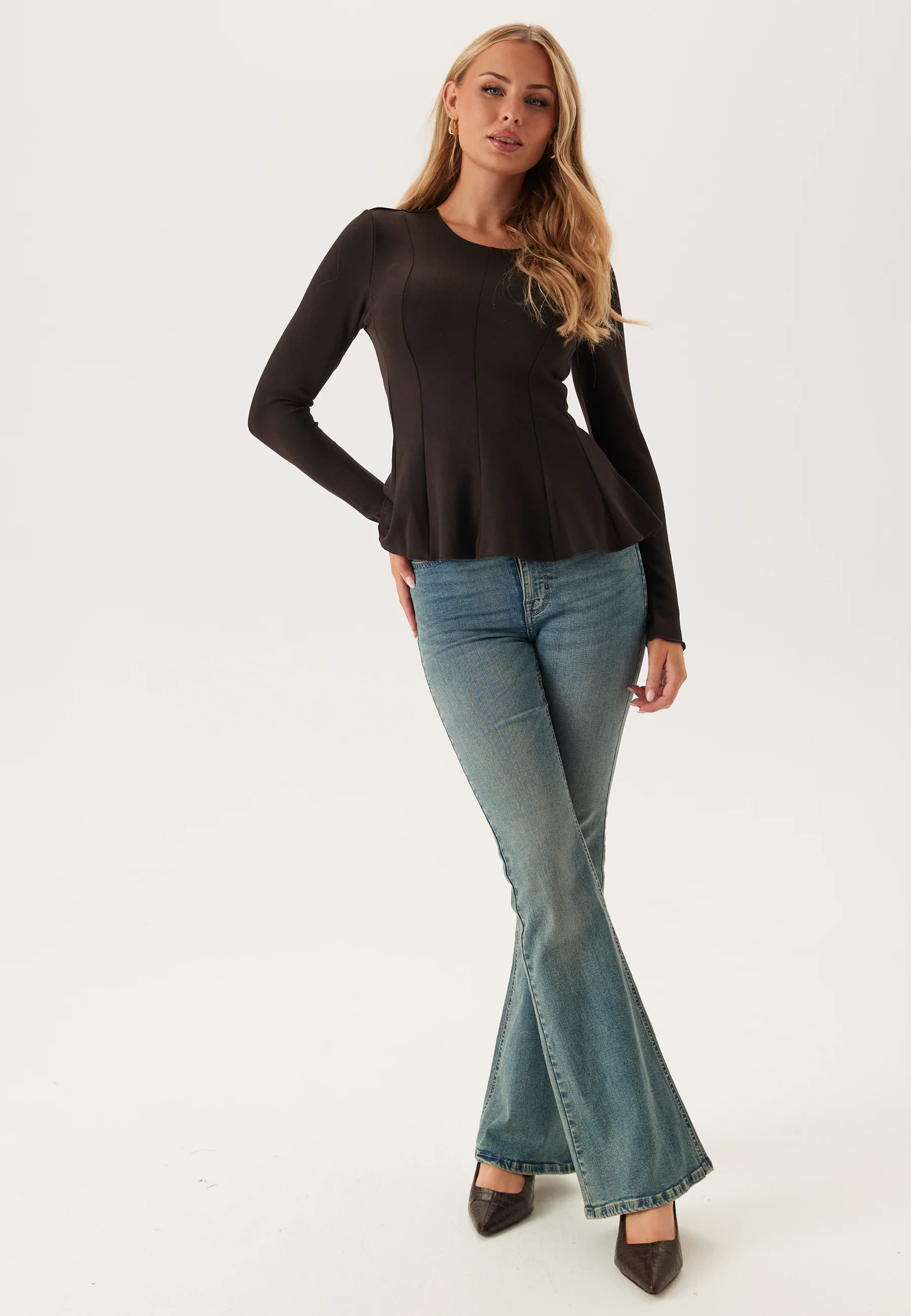 Onlkenya L/S PEPLUM TOP JRS PE - Image 3