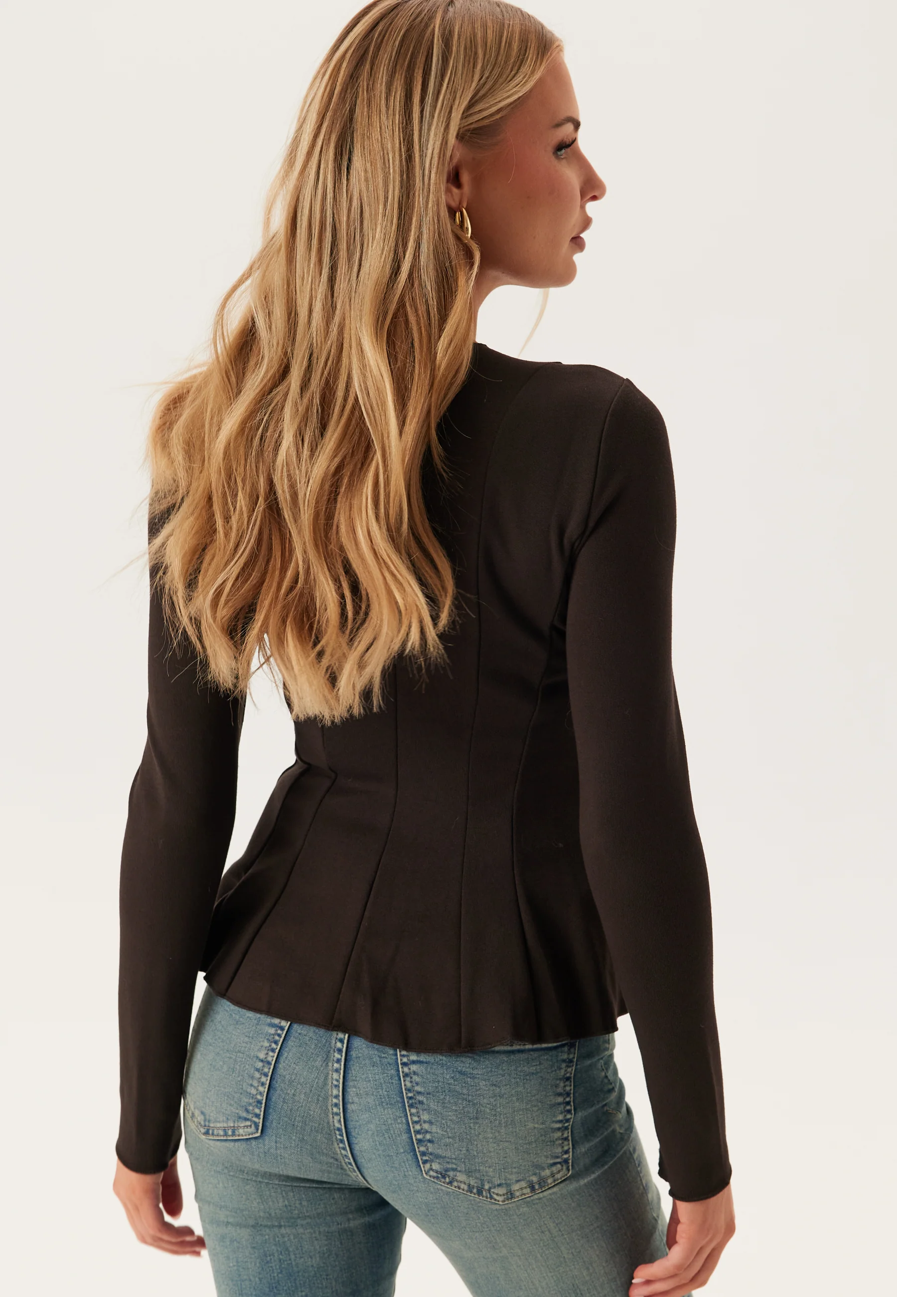 Onlkenya L/S PEPLUM TOP JRS PE - Image 4