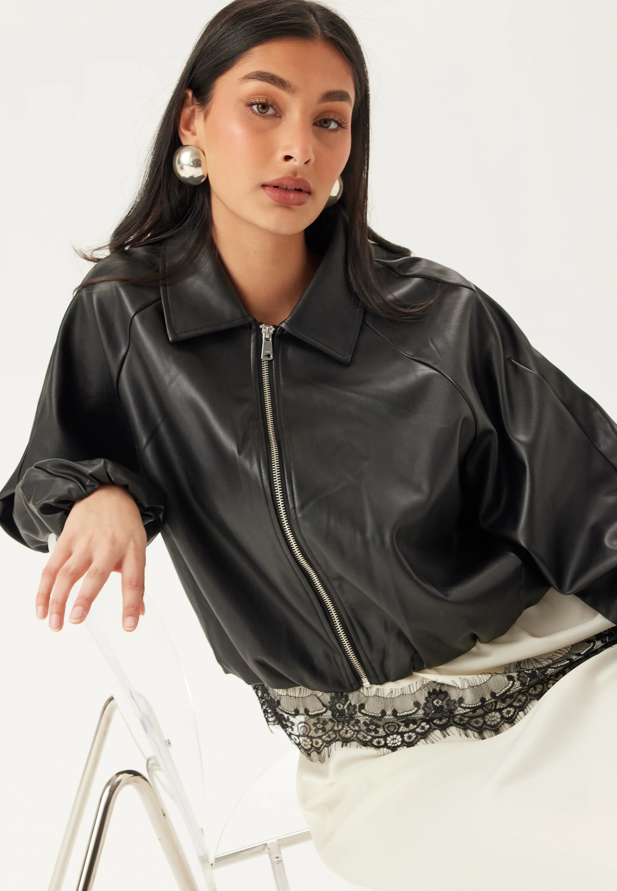 Onlsaramy Faux Leather Bomber - Image 5