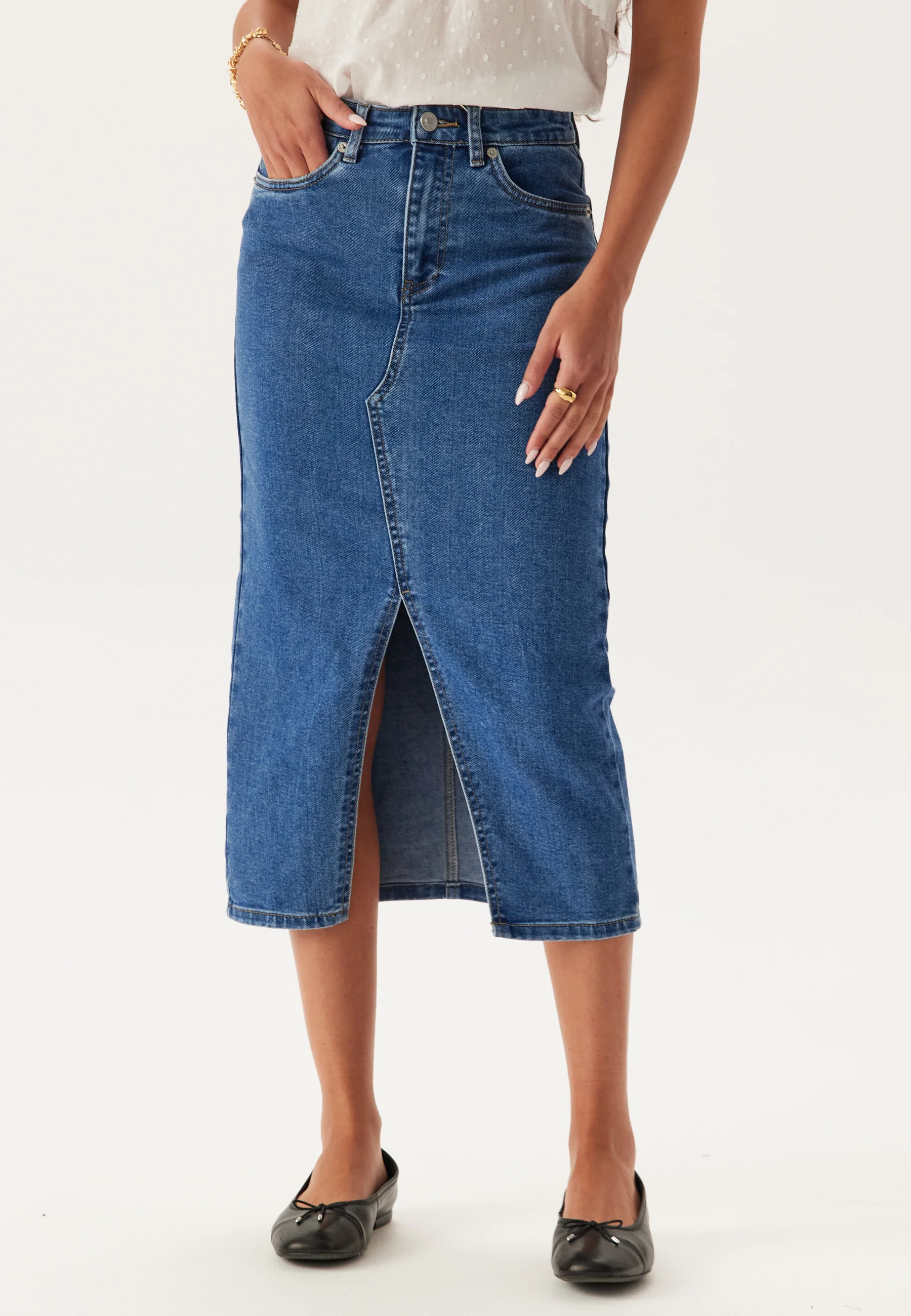 Onlsiri Front Slit Skirt Dnm