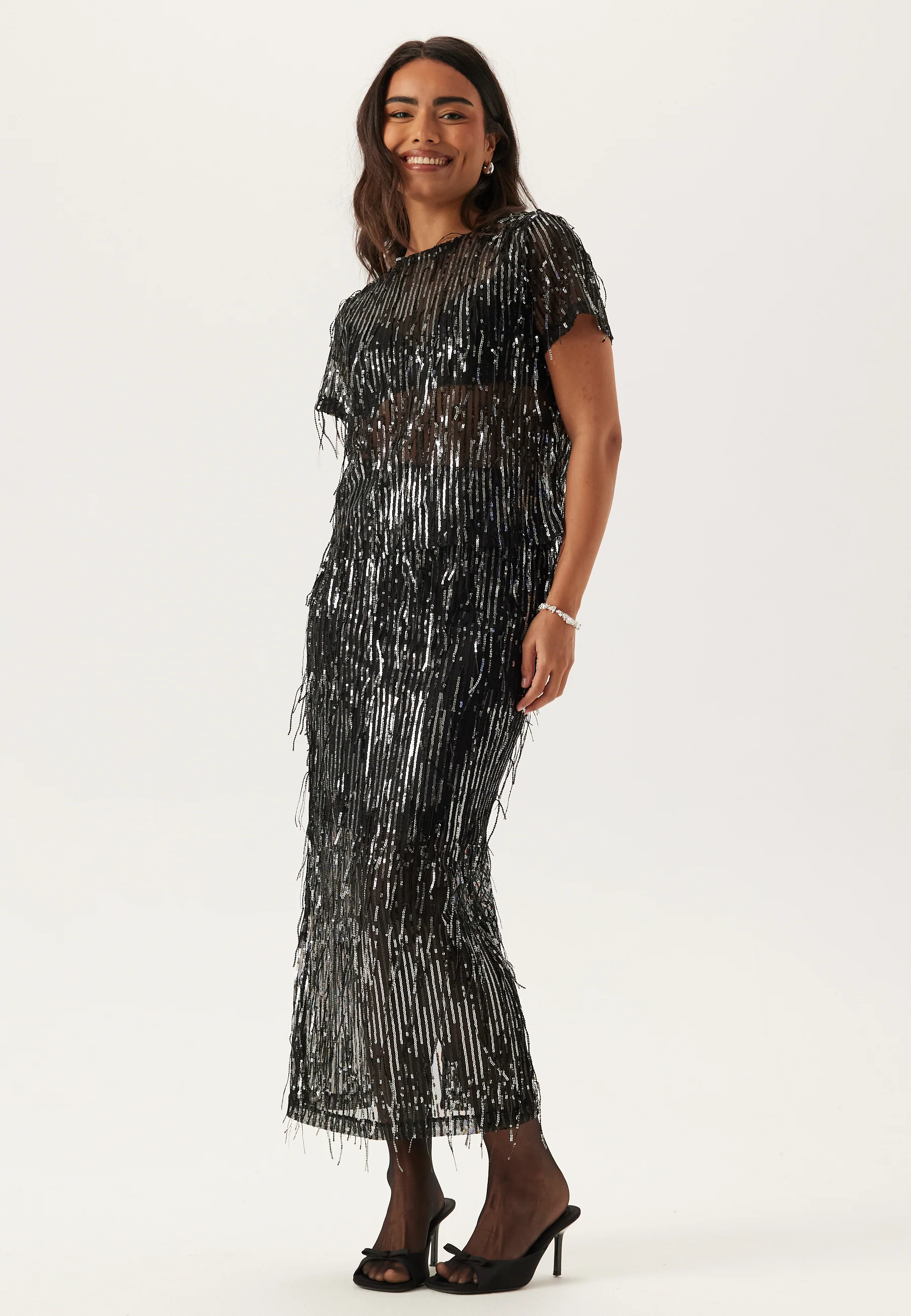 Onlspacy Hw Long Sequins Skirt - Image 3