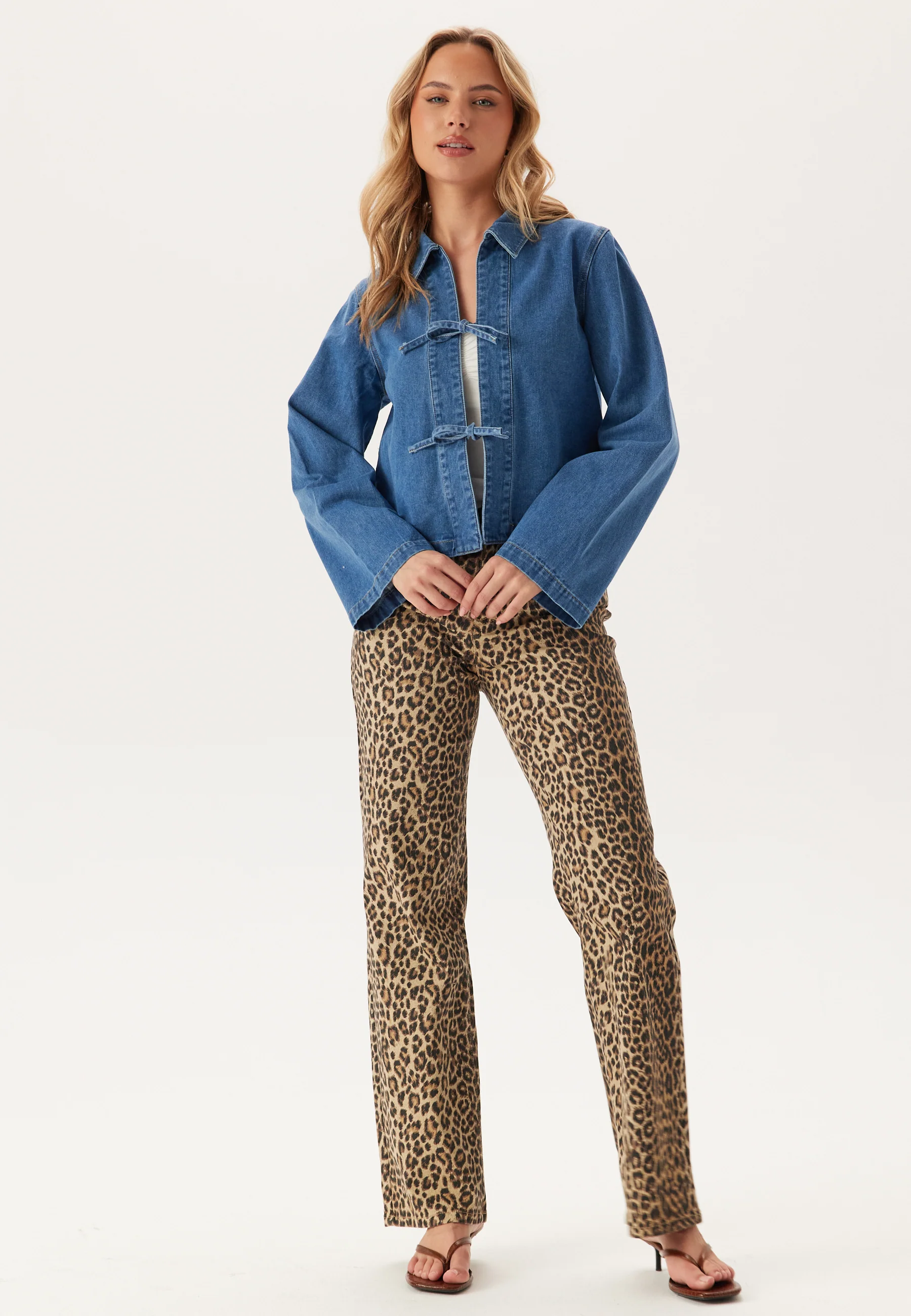 Onlthora Ls Bow Shirt Dnm - Image 3