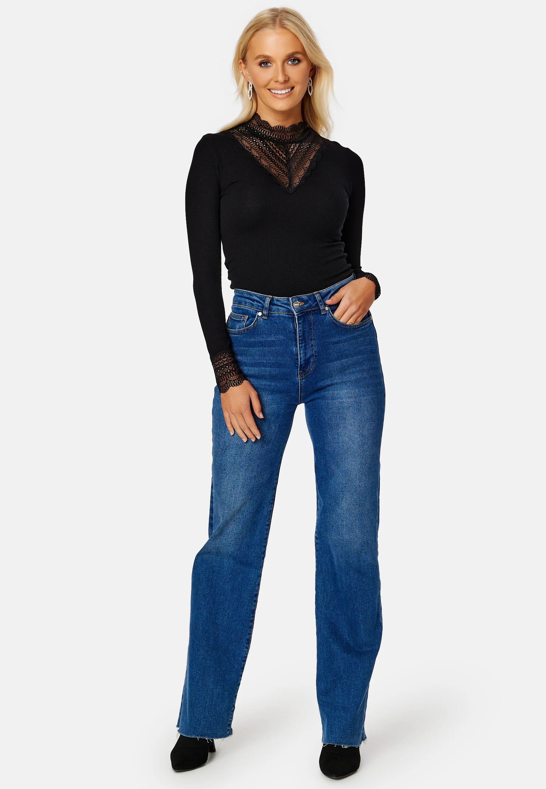 Onltilde L/S High Neck Lace Top JRS - Image 2
