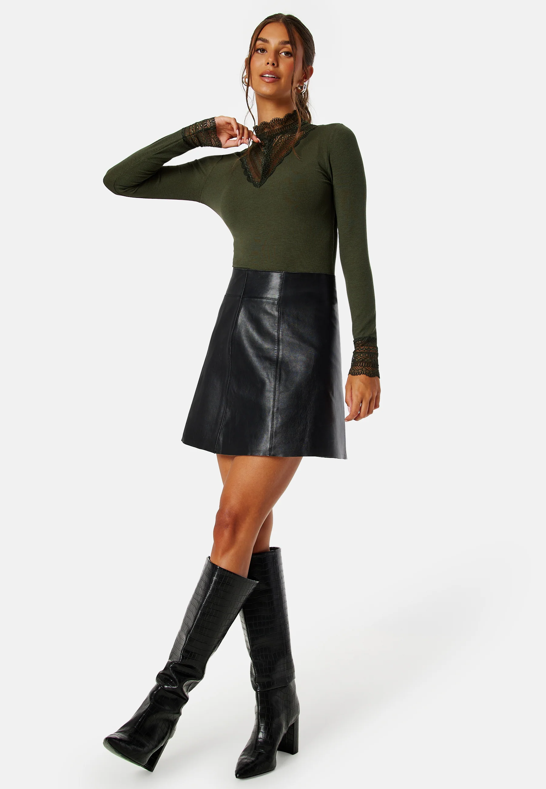 Onltilde L/S High Neck Lace Top JRS - Image 2
