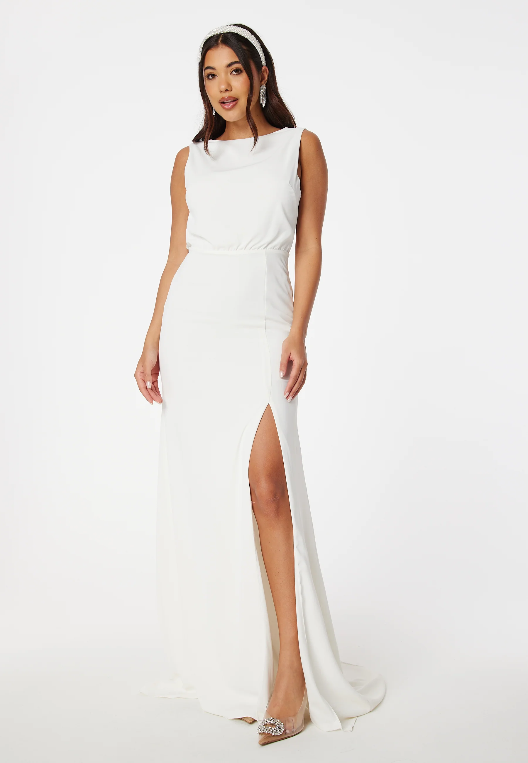 Open Back Sleeveless Wedding Gown - Image 3