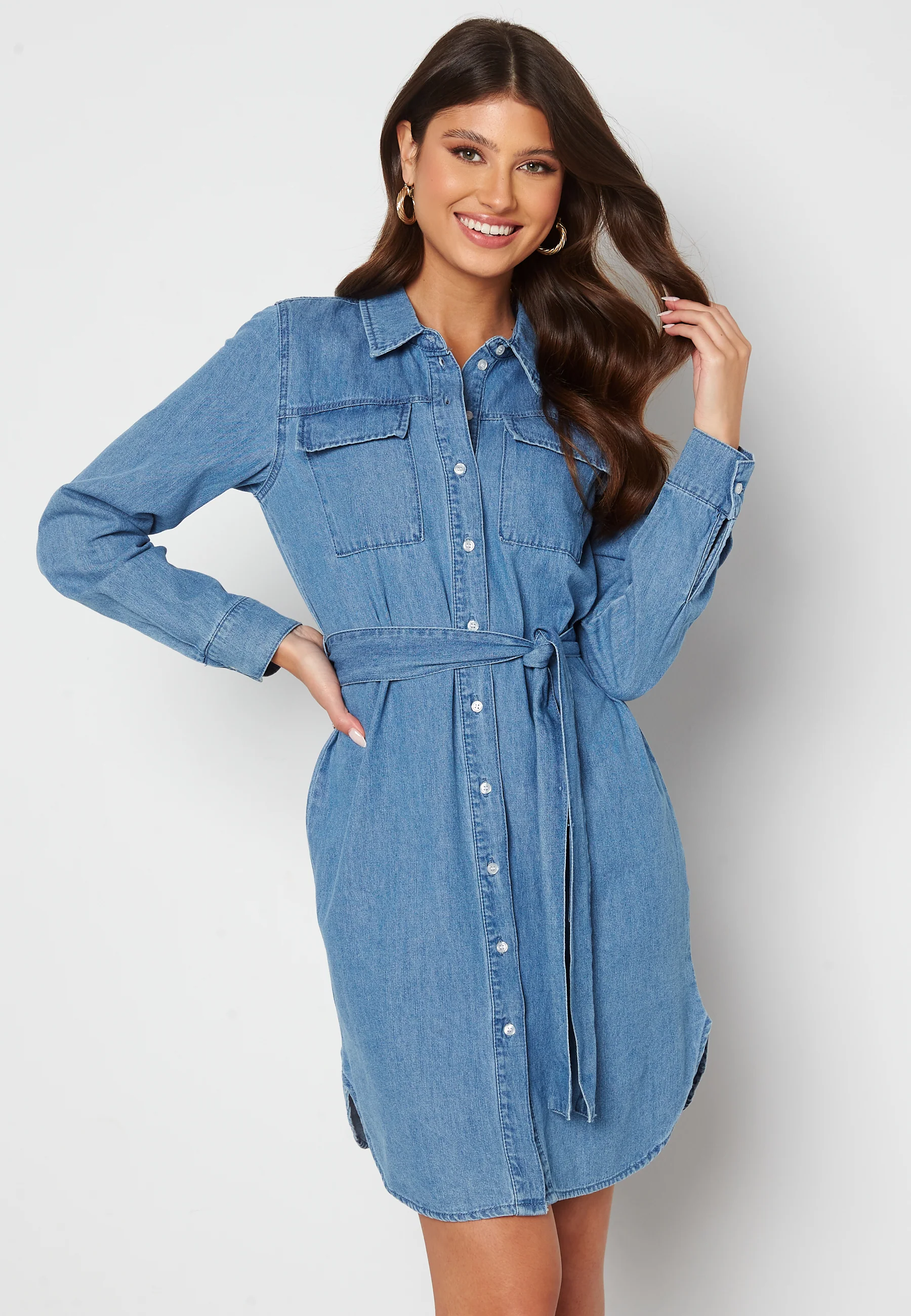 Osalina LS Midi Denim Dress
