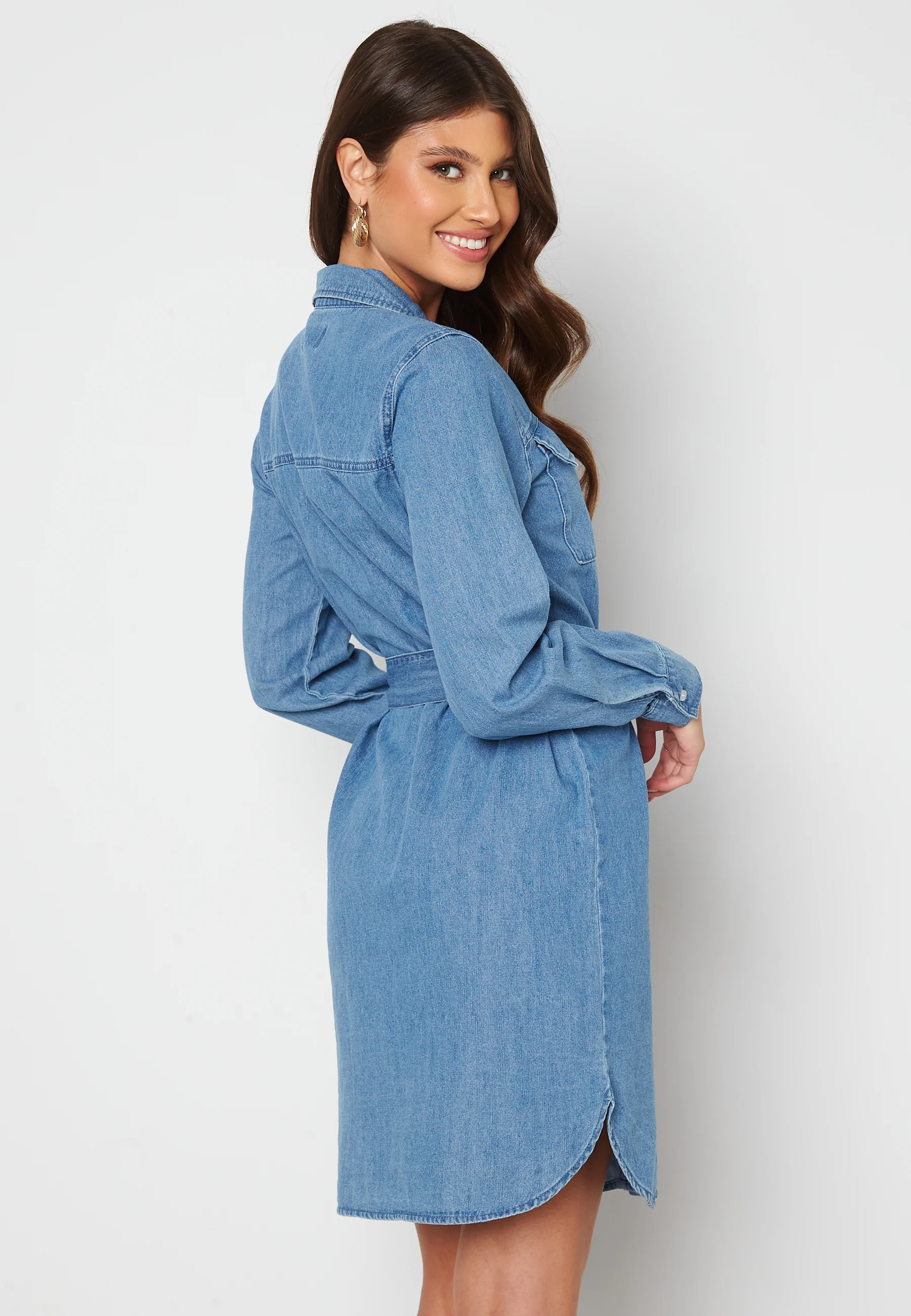Osalina LS Midi Denim Dress - Image 3