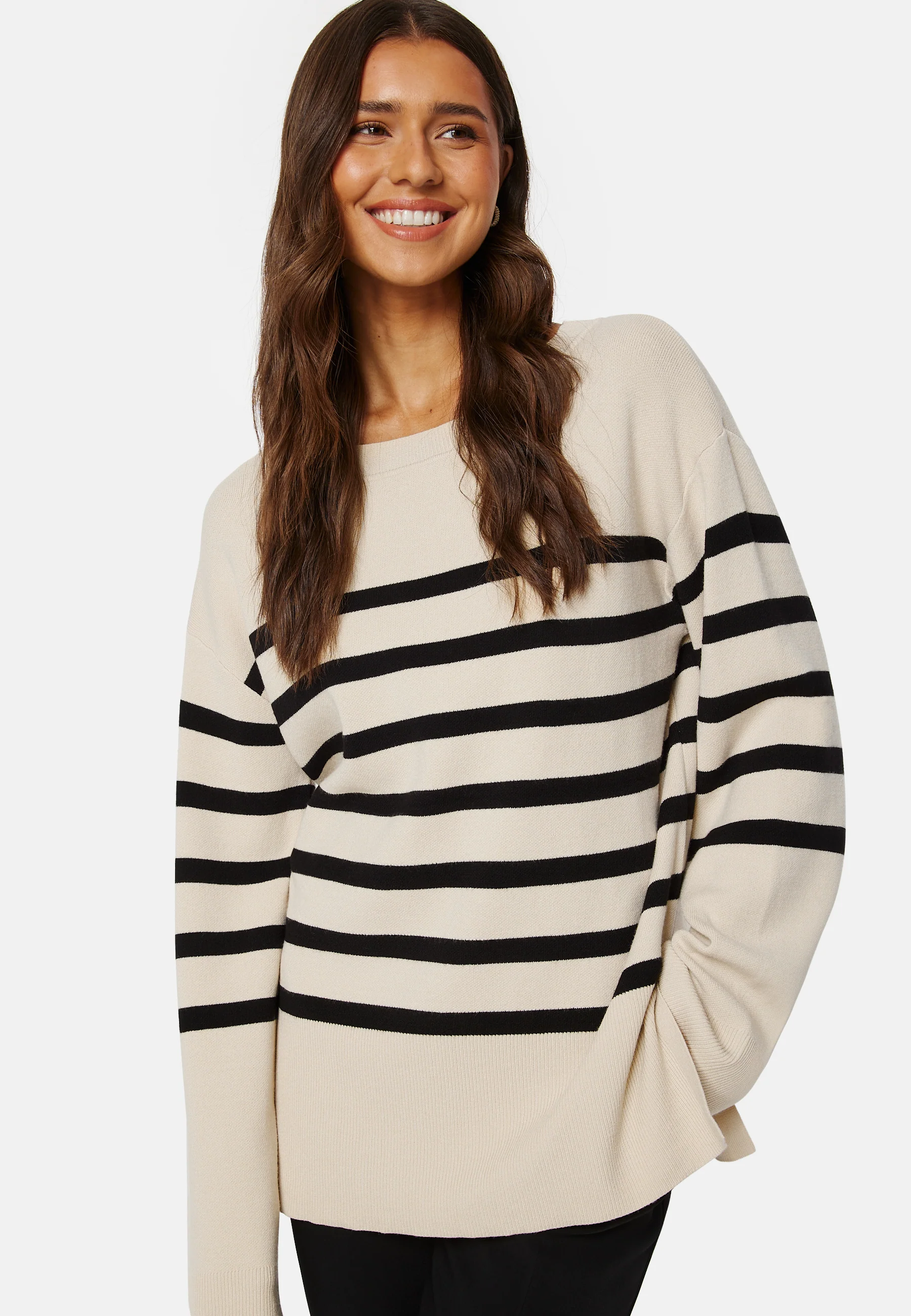 Oversized Striped Knitted Sweater - Image 3