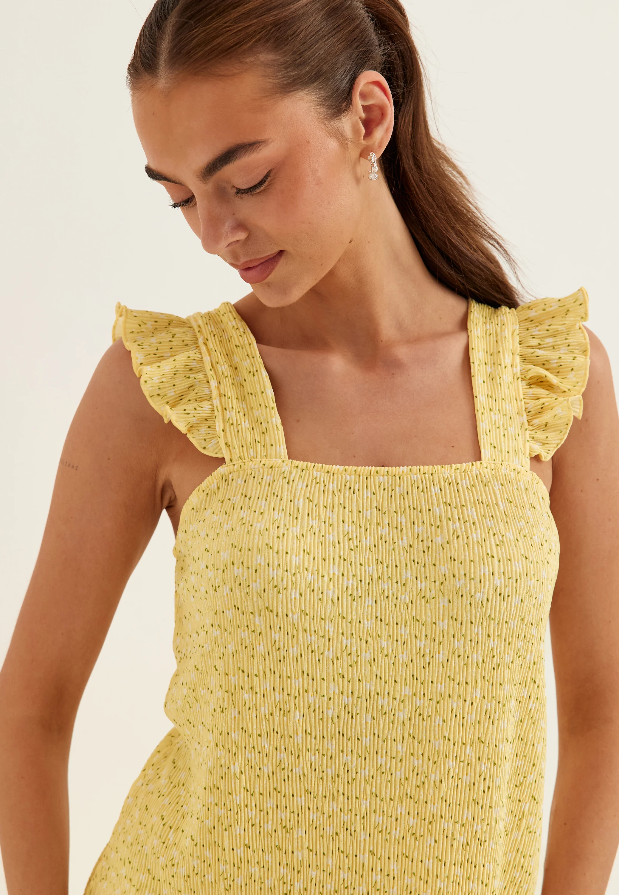 Pcflora Strap Flounce Dress - Image 4