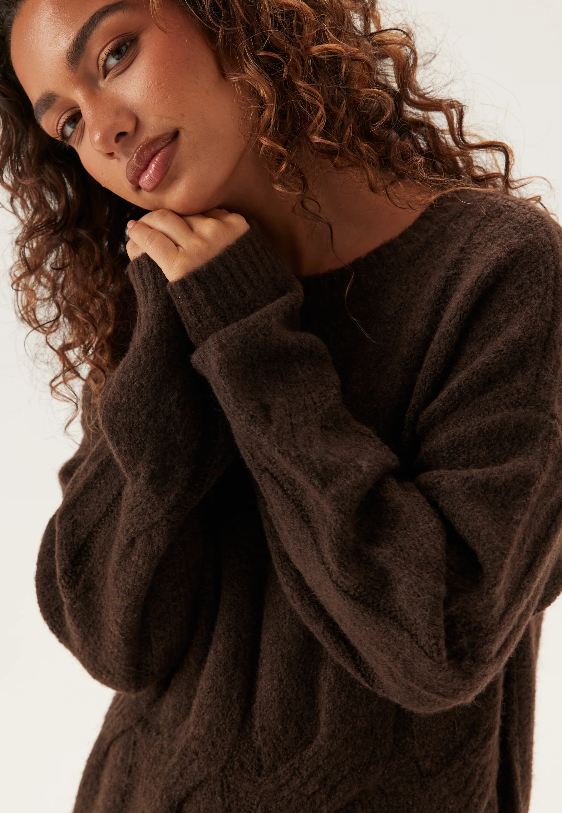 Pcjenna Ls Cable Knit Midi Dre - Image 3
