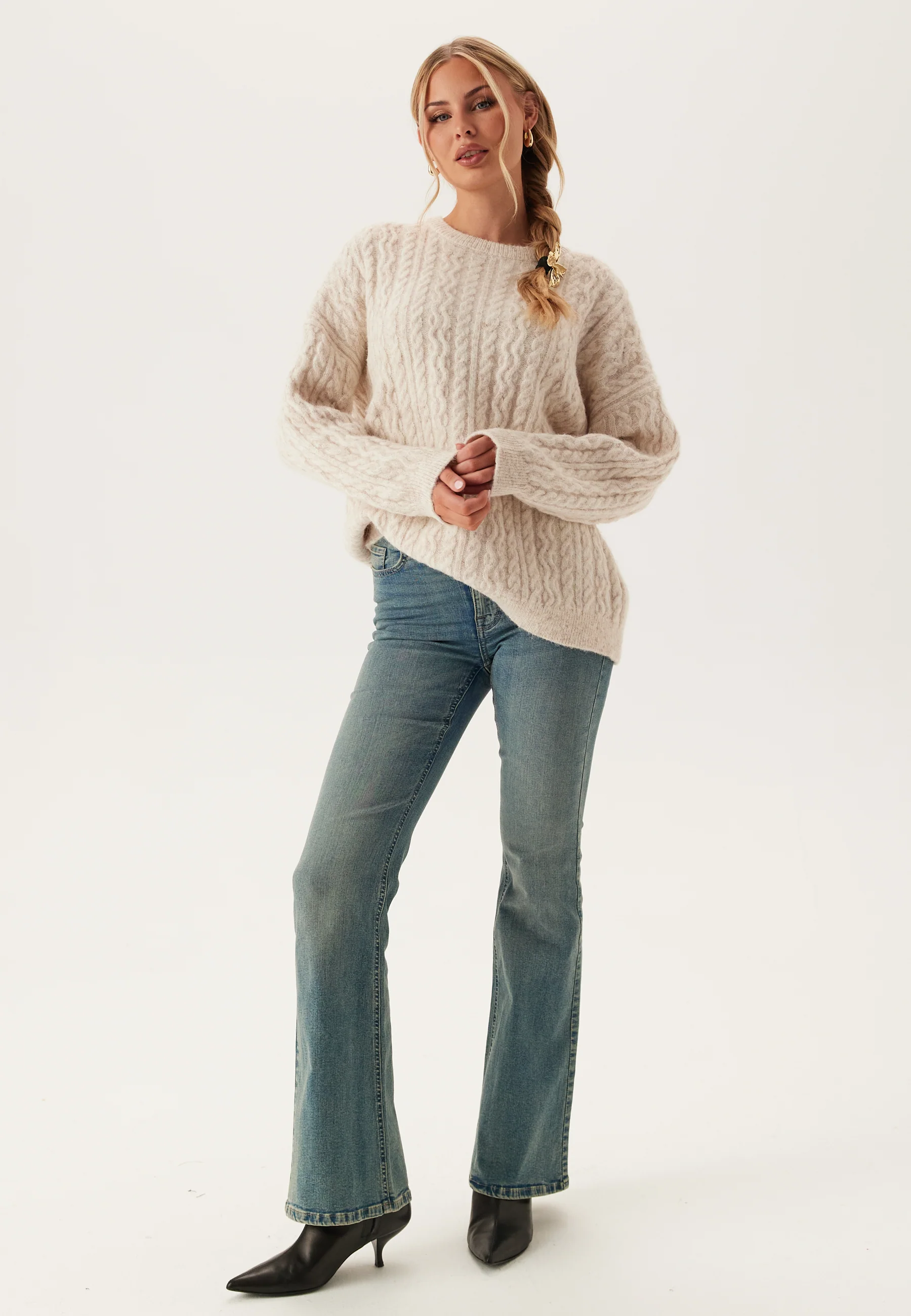 Pcjisa Ls O-neck Long Cabel Knit - Image 2