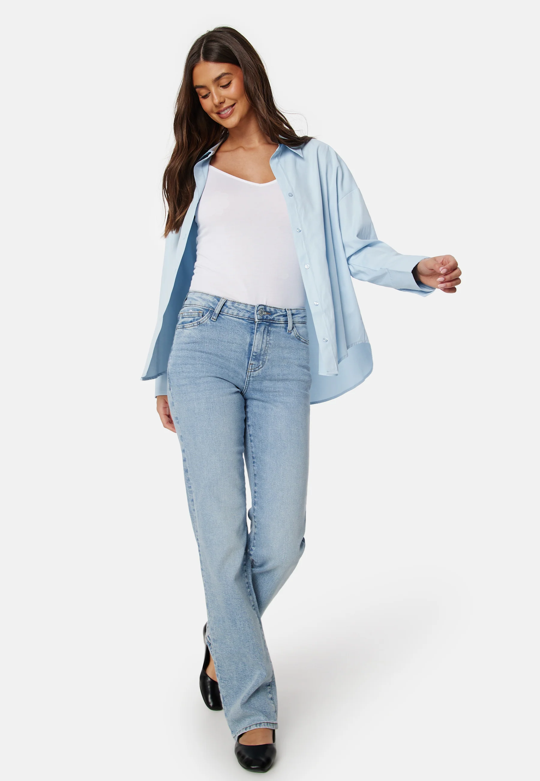 Pckelly Mid Waist Straight Jeans - Image 3