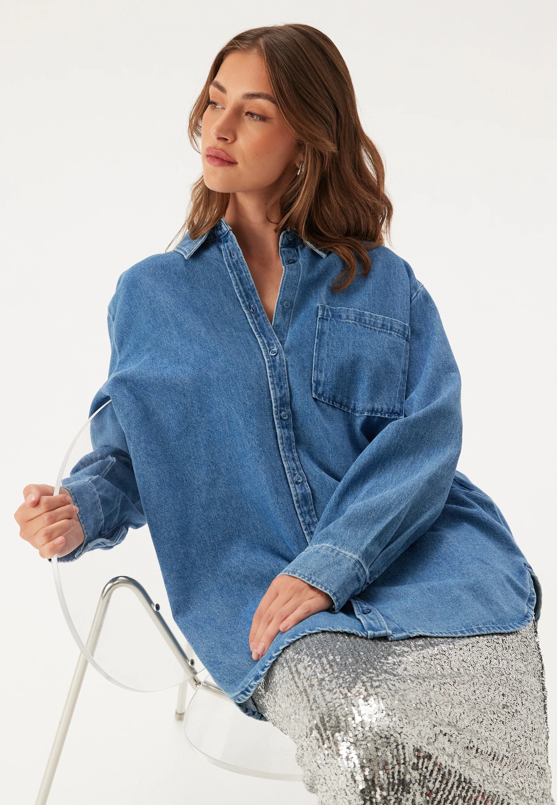 Pcmaisie Ls Denim Shirt - Image 2