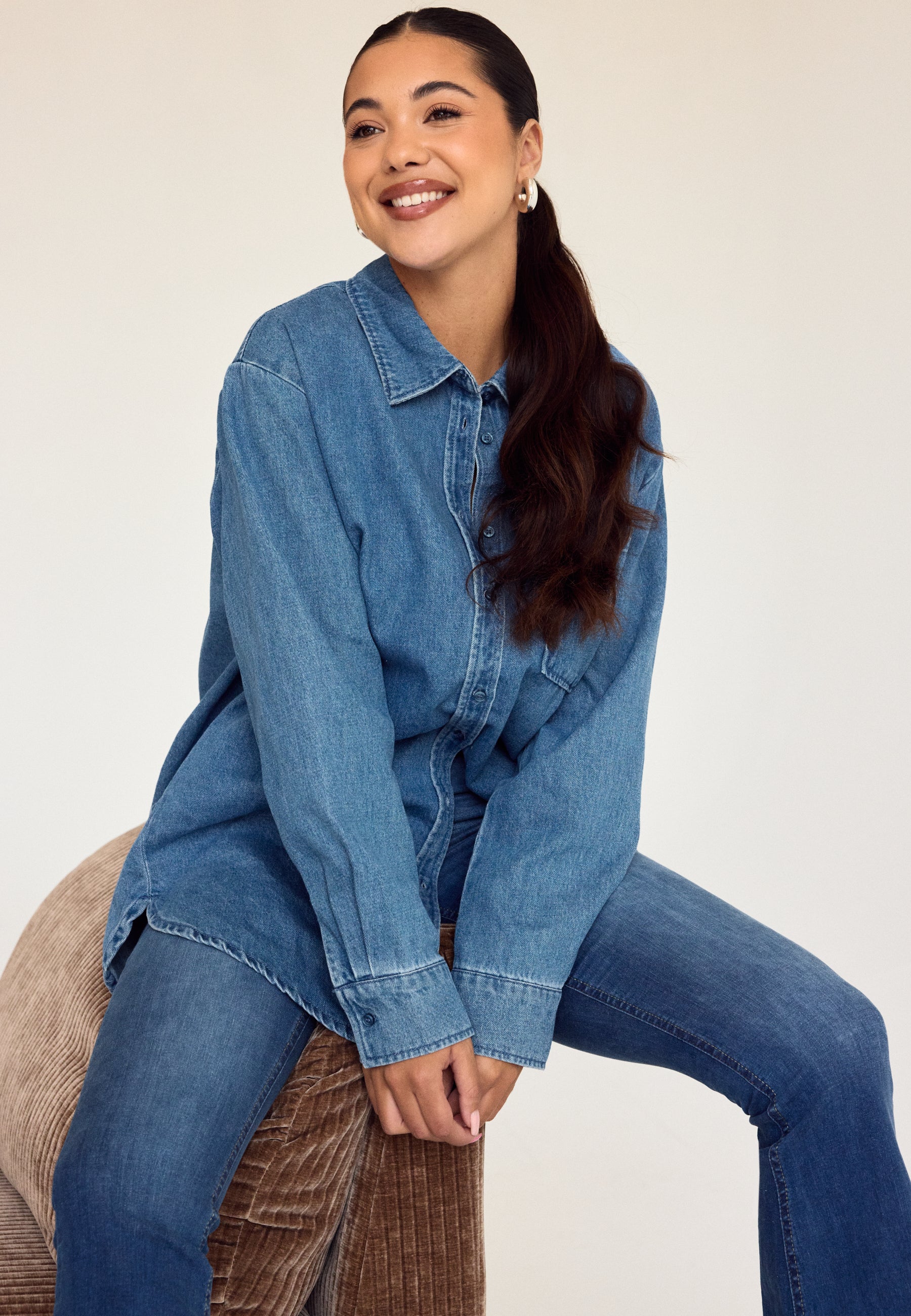 Pcmaisie Ls Denim Shirt - Image 7