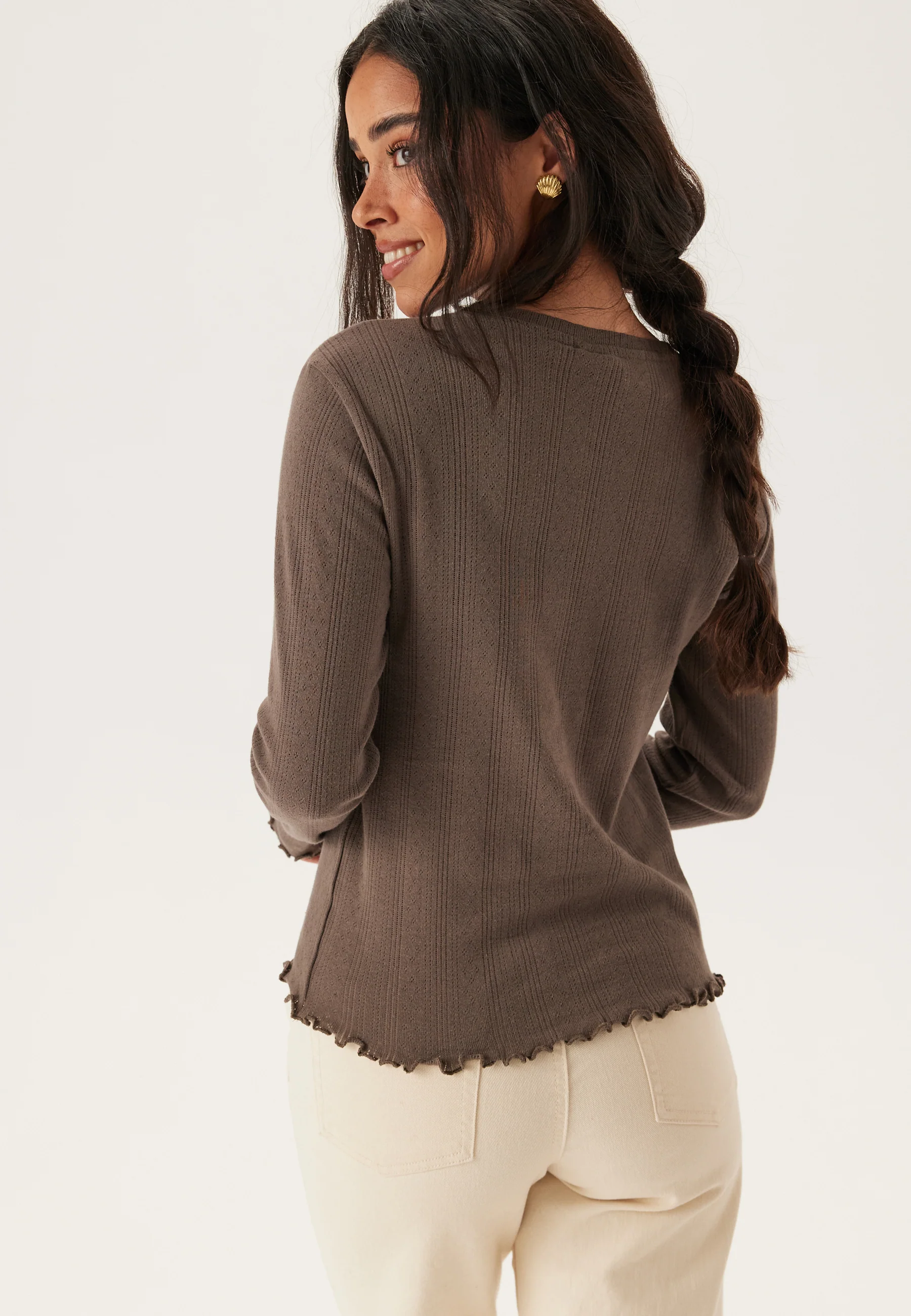 Pcmarie Ls O-neck Poin Top - Image 2