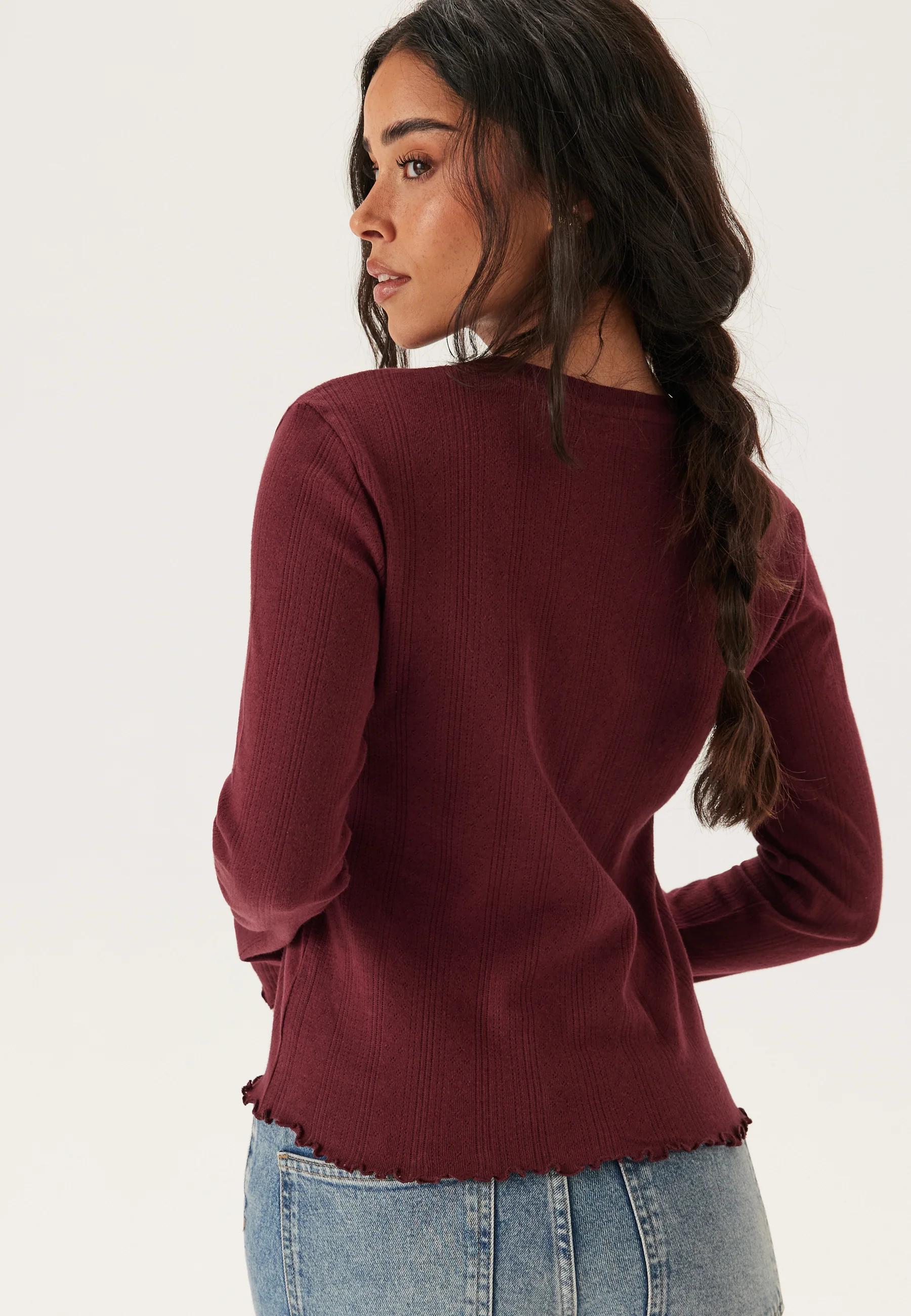 Pcmarie Ls O-neck Poin Top - Image 2