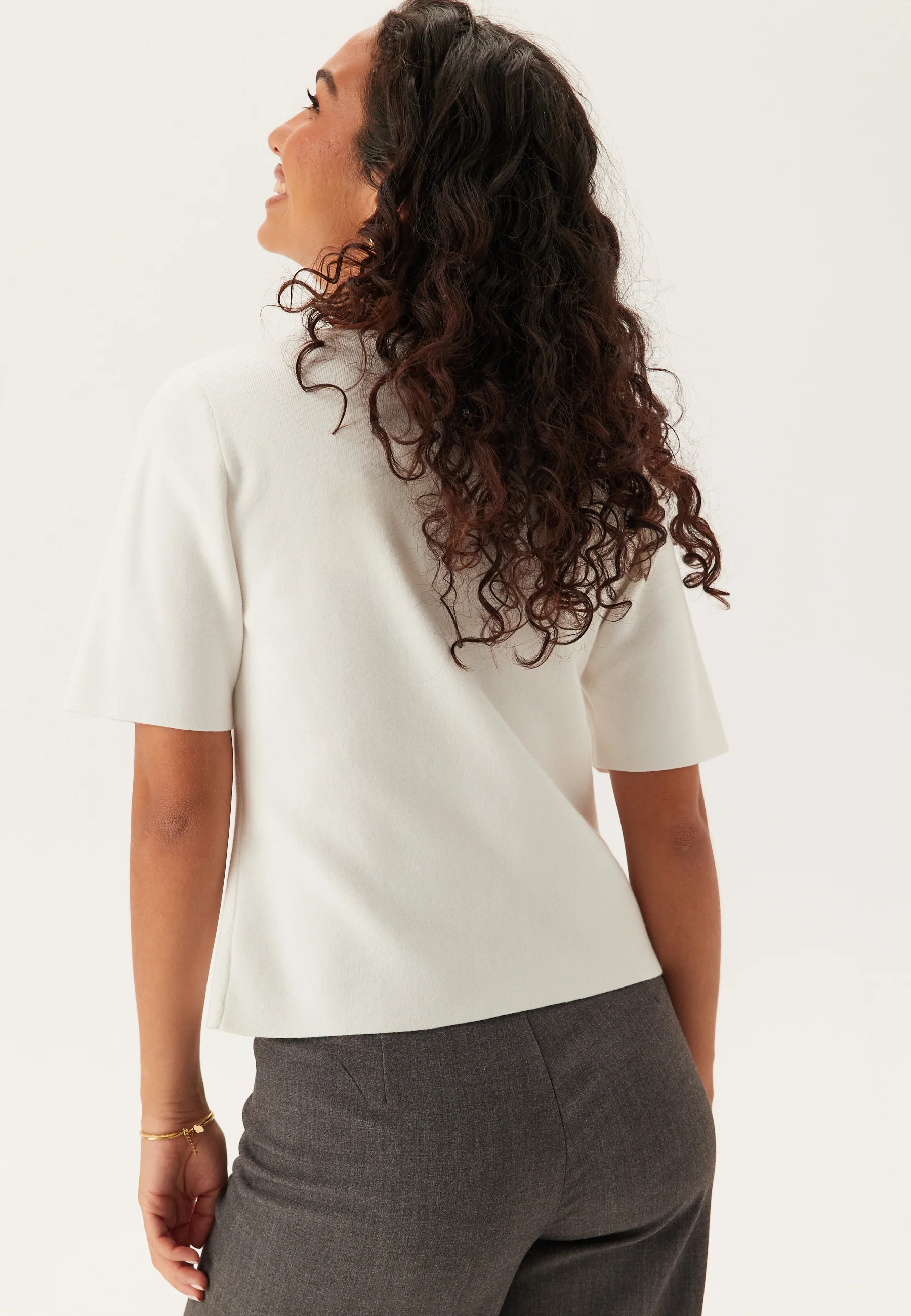 Pcmarie Ss O-neck Split Knit - Image 2