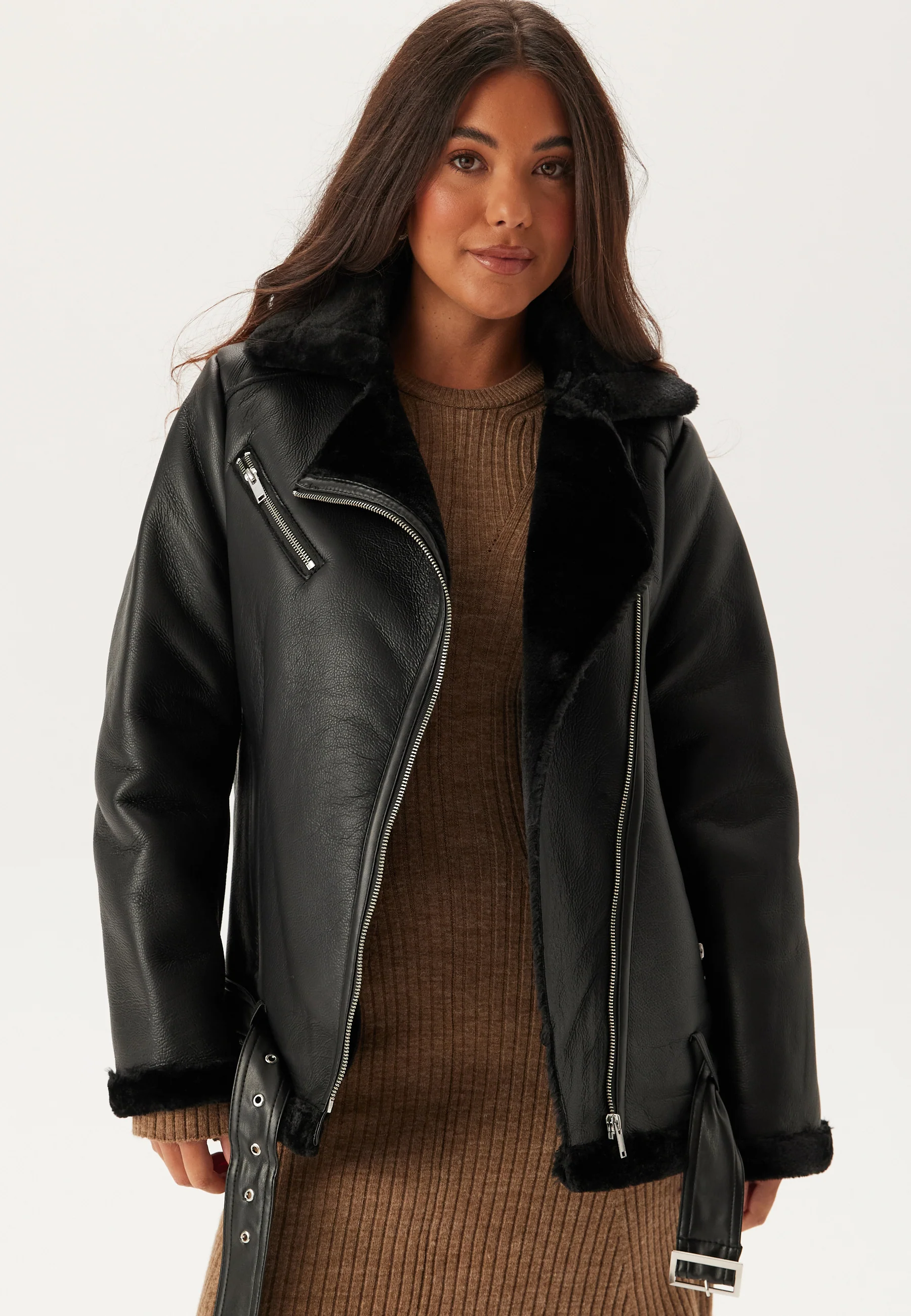 Pcnora Aviator Pu Jacket