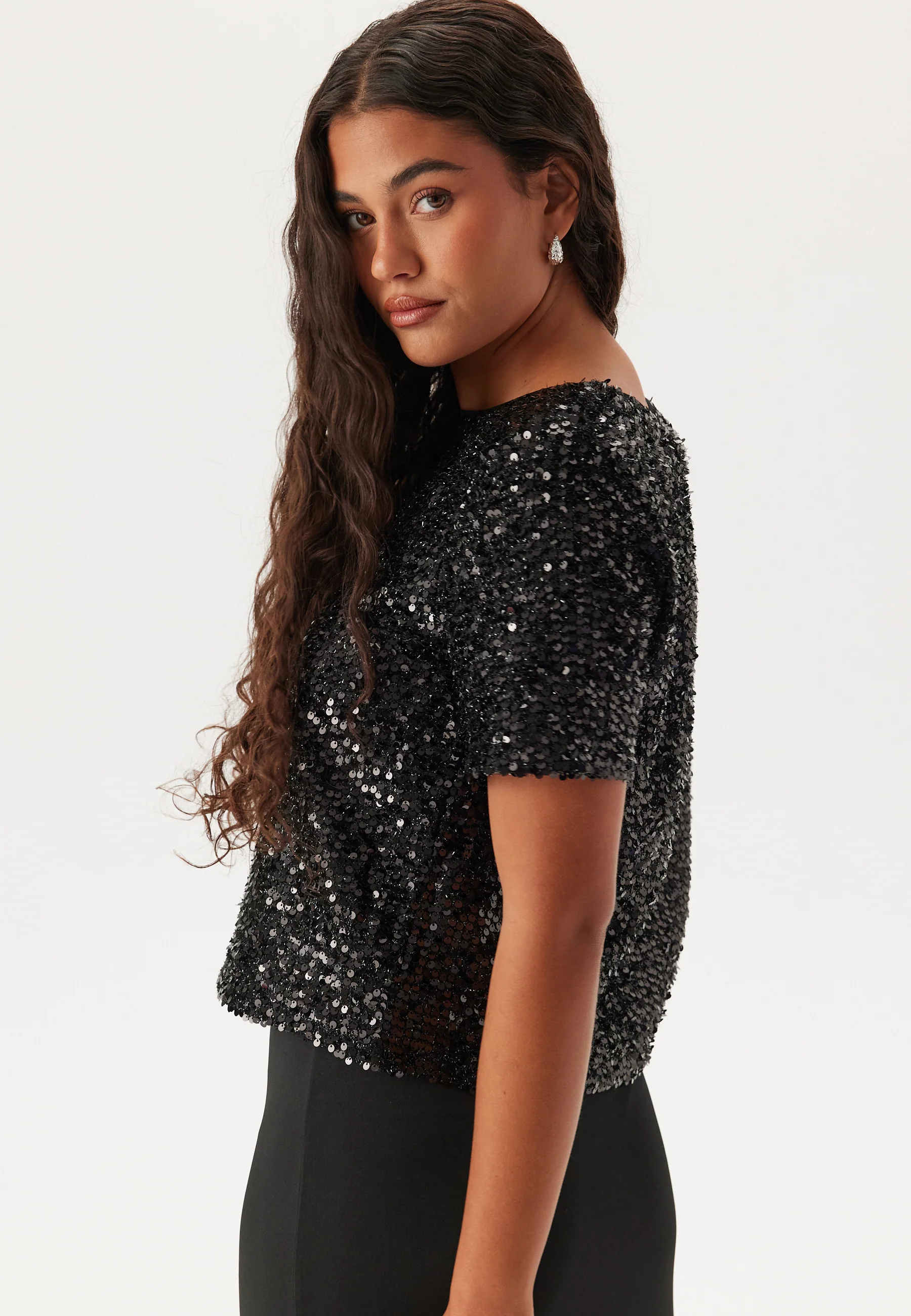 Pcserena Sequin Ss O-neck Top - Image 2