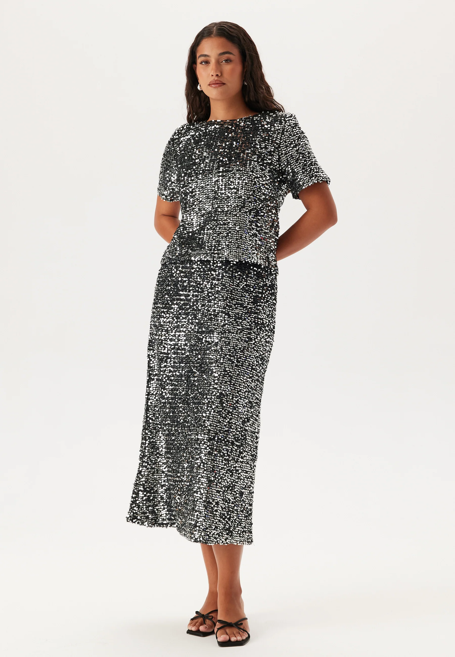 Pcserena Sequin Ss O-neck Top - Image 3