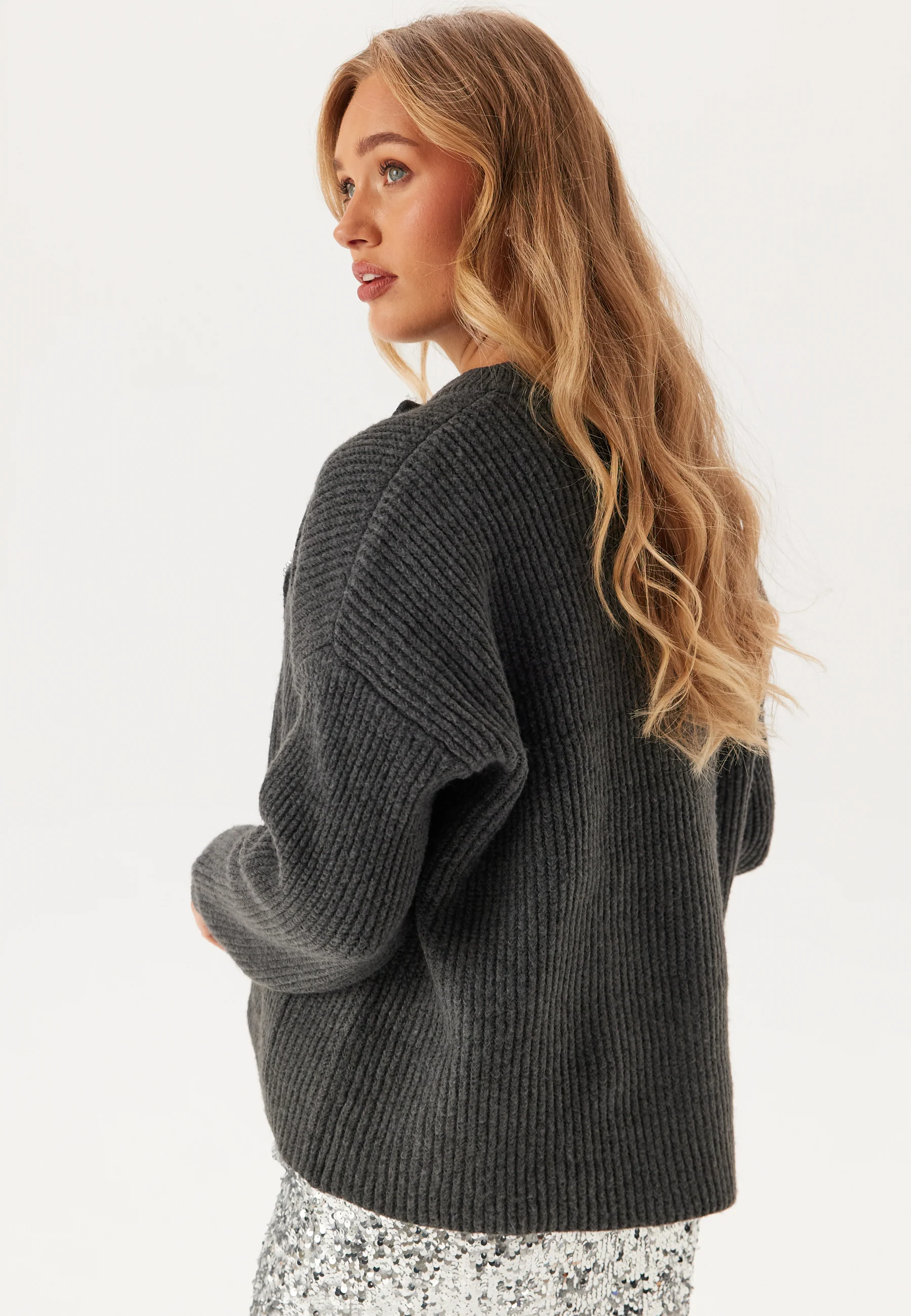 Pcsiga Ls Overlap Knit Cardiga - Image 2