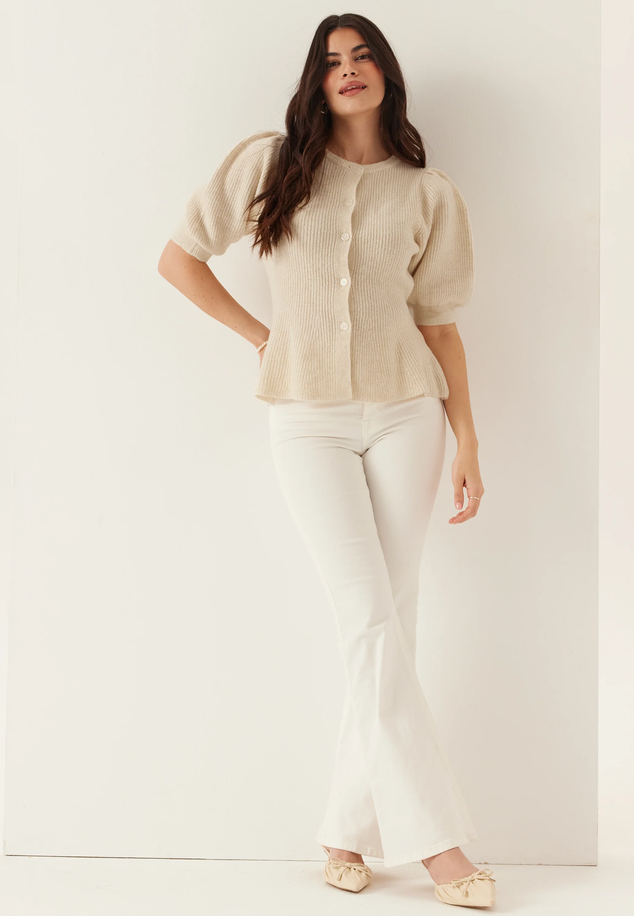 Pcsilly Ss Puff Knit Cardigan - Image 2