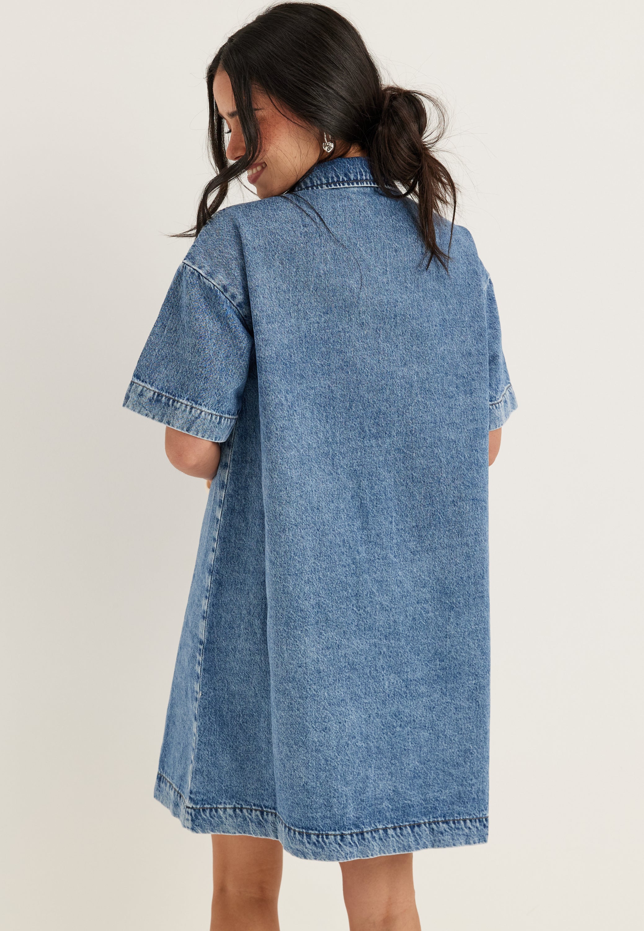 Pcsky Ss A-shape Denim Dress NOOS - Image 4