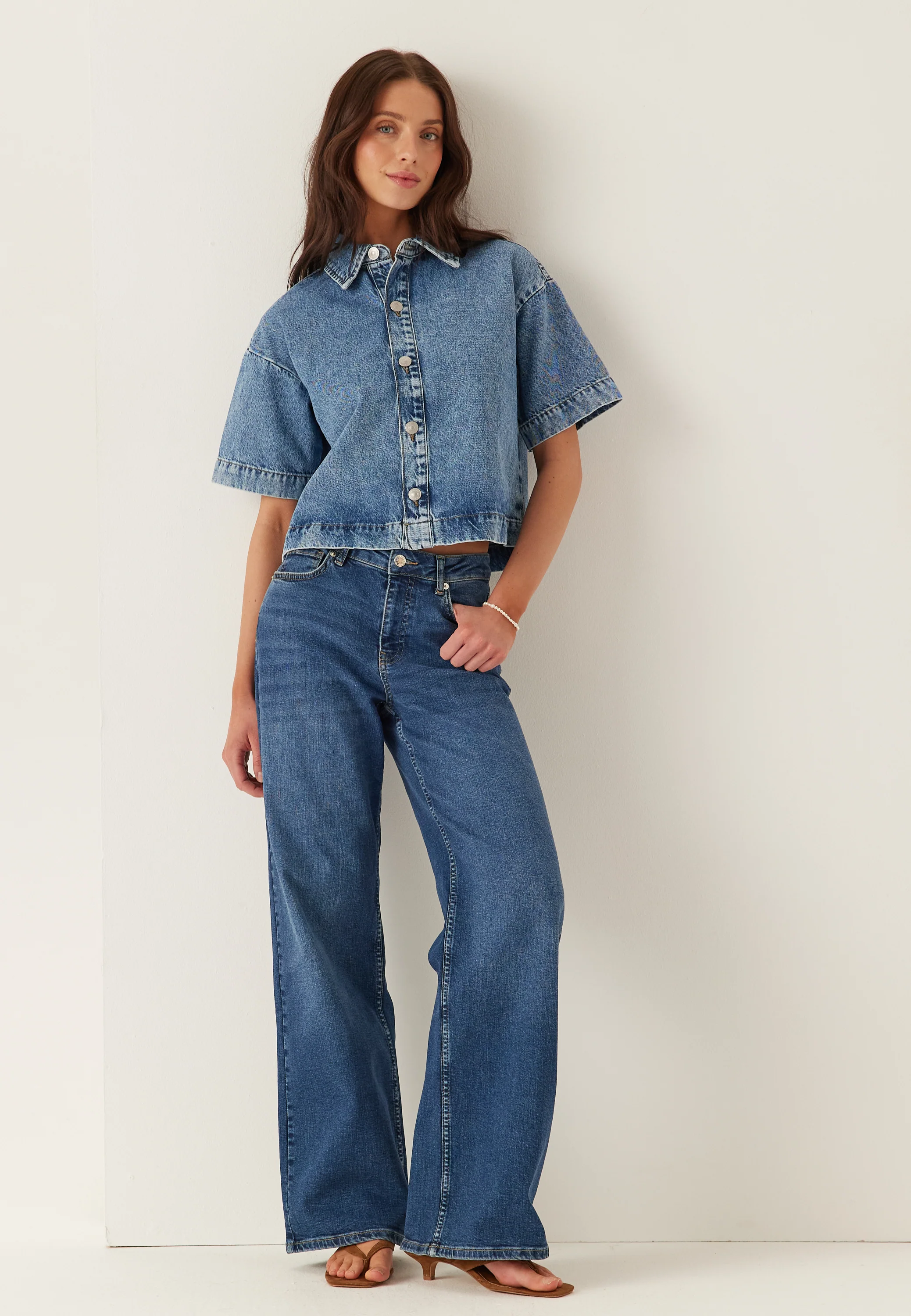 Pcsky Ss A-shape Denim Top - Image 2