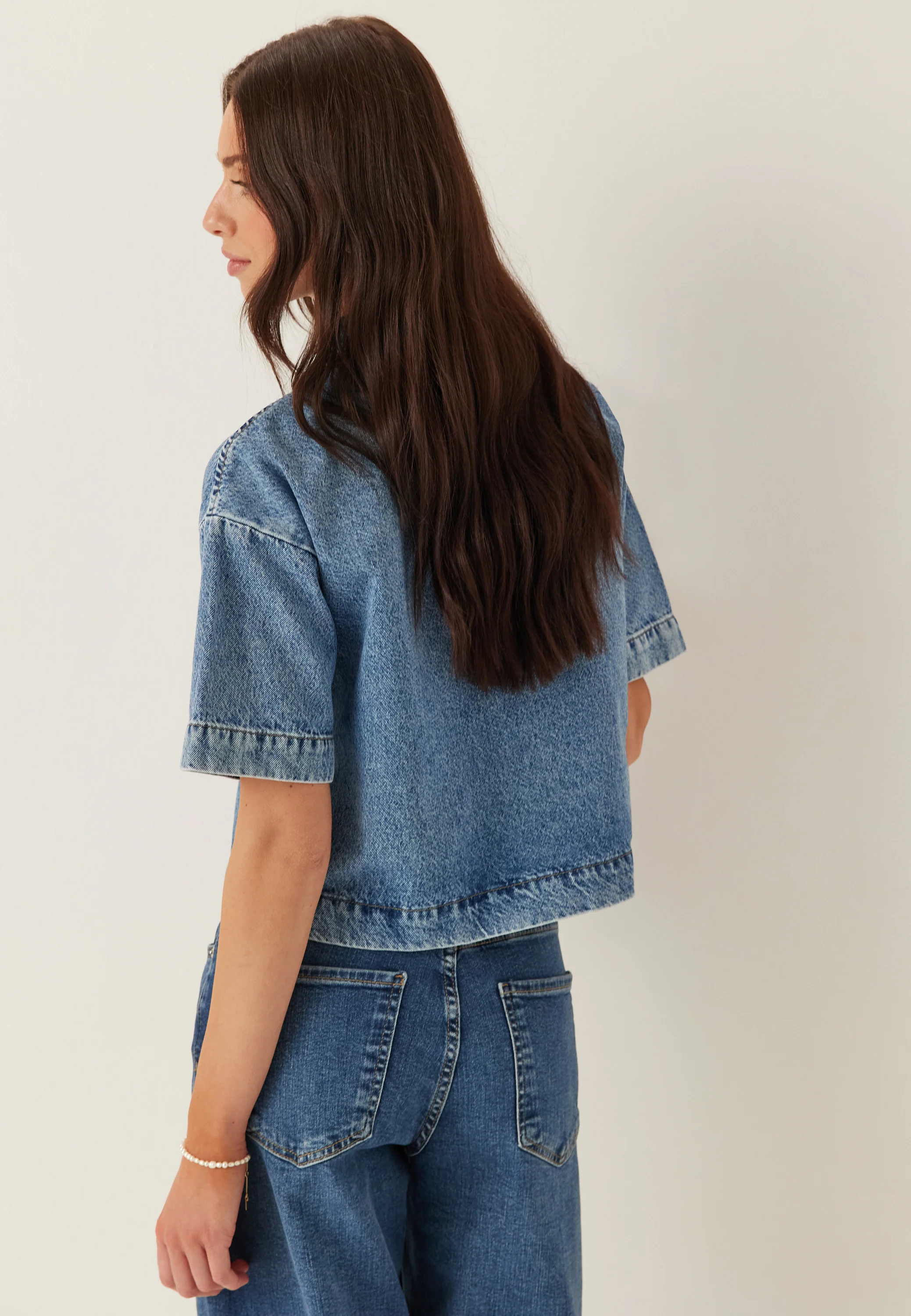 Pcsky Ss A-shape Denim Top - Image 3