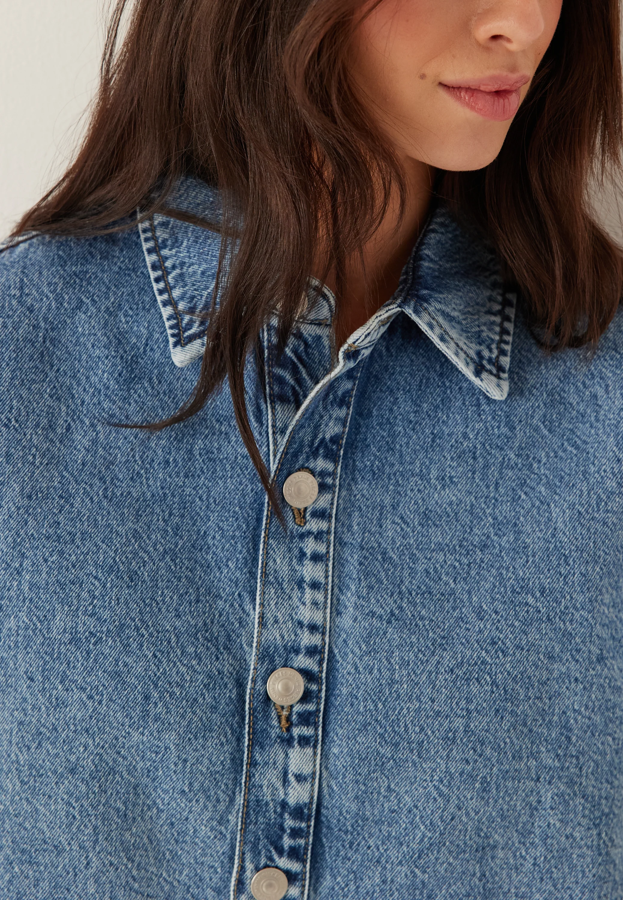 Pcsky Ss A-shape Denim Top - Image 4