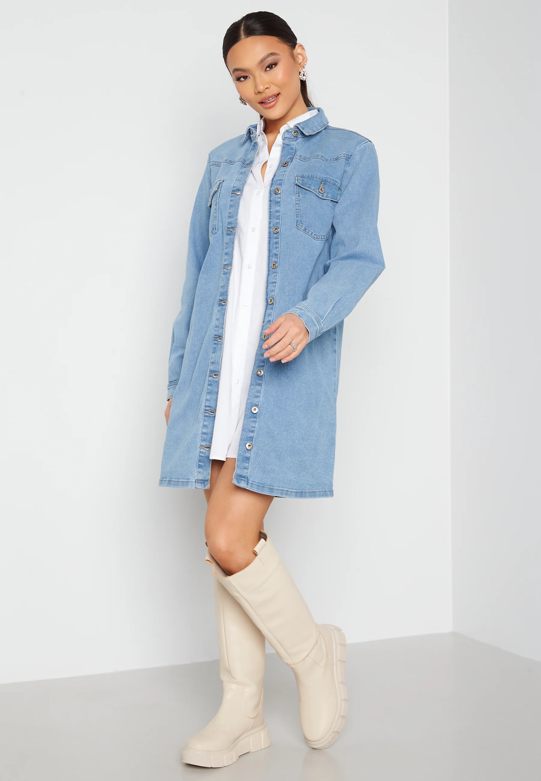 Perry L/S Denim Dress - Image 2