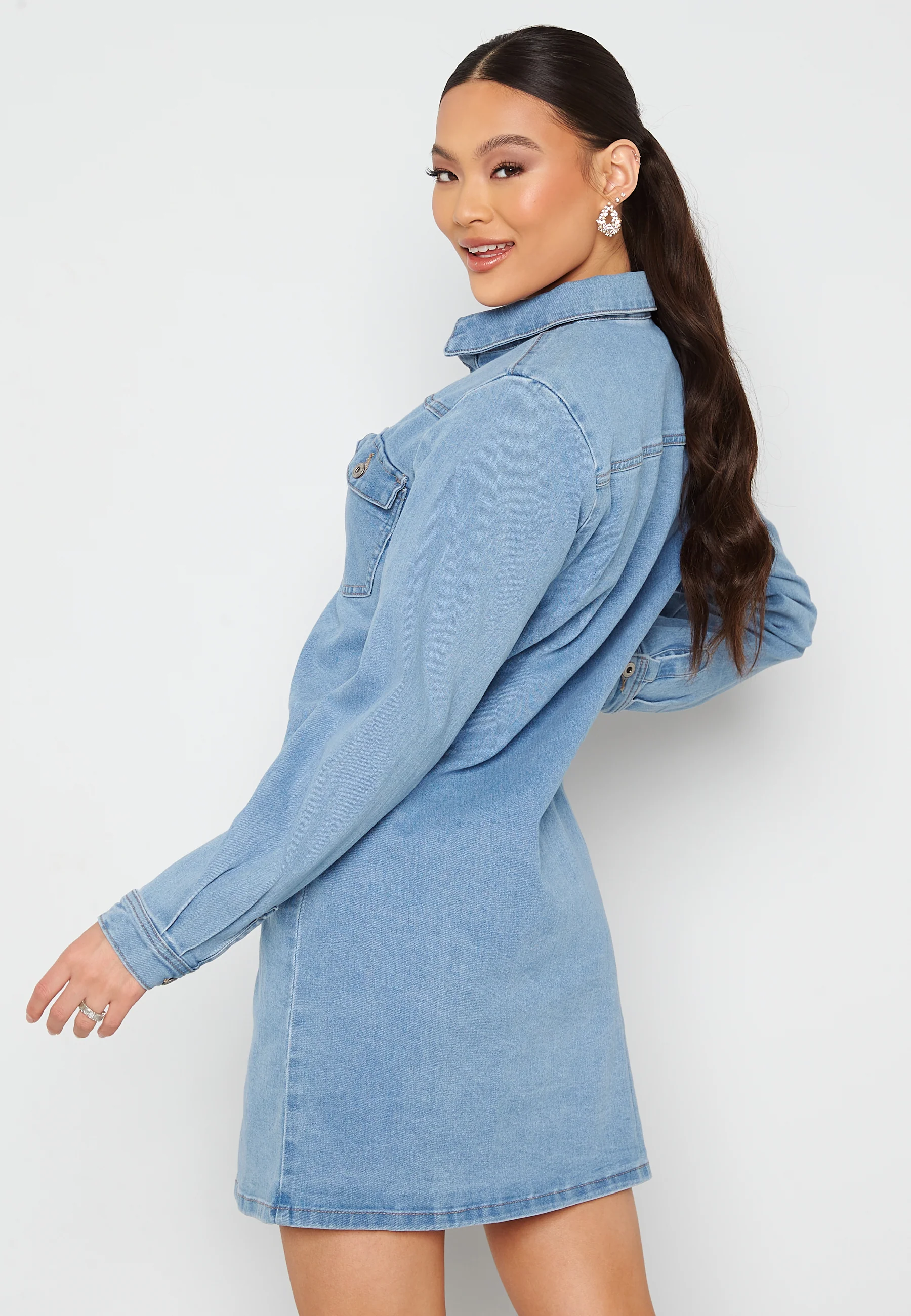 Perry L/S Denim Dress - Image 4