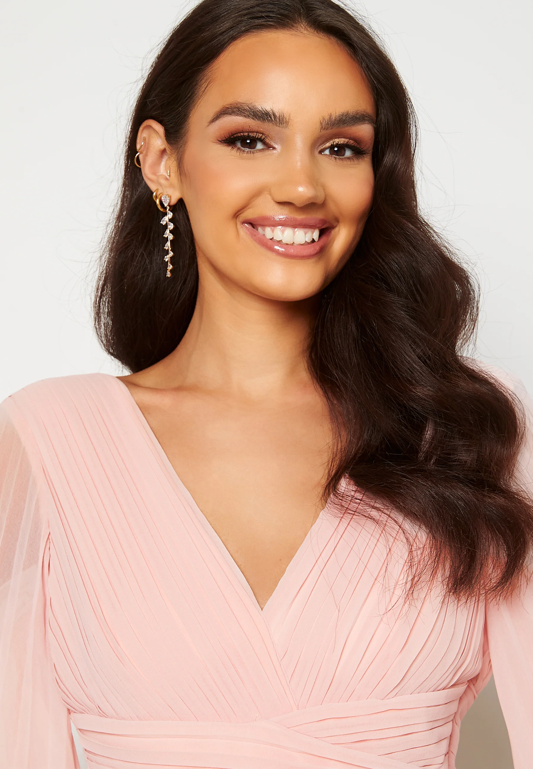 Pleated Balloon Sleeve Maxi Dress - Image 5